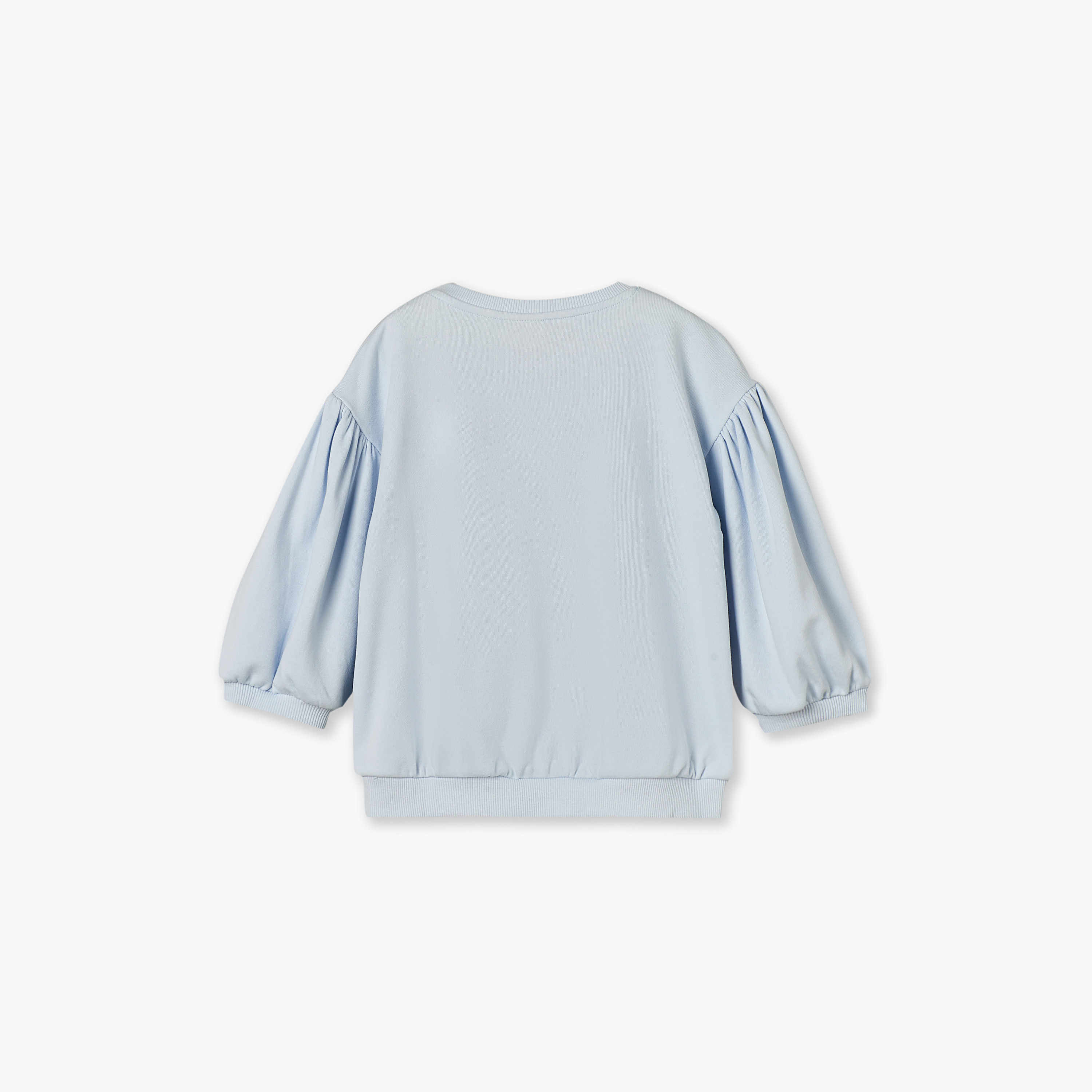 Juniors Cat Print Sweatshirt with Long Sleeves-baby-girls-clothing-winterwear-sweatshirts-image-3