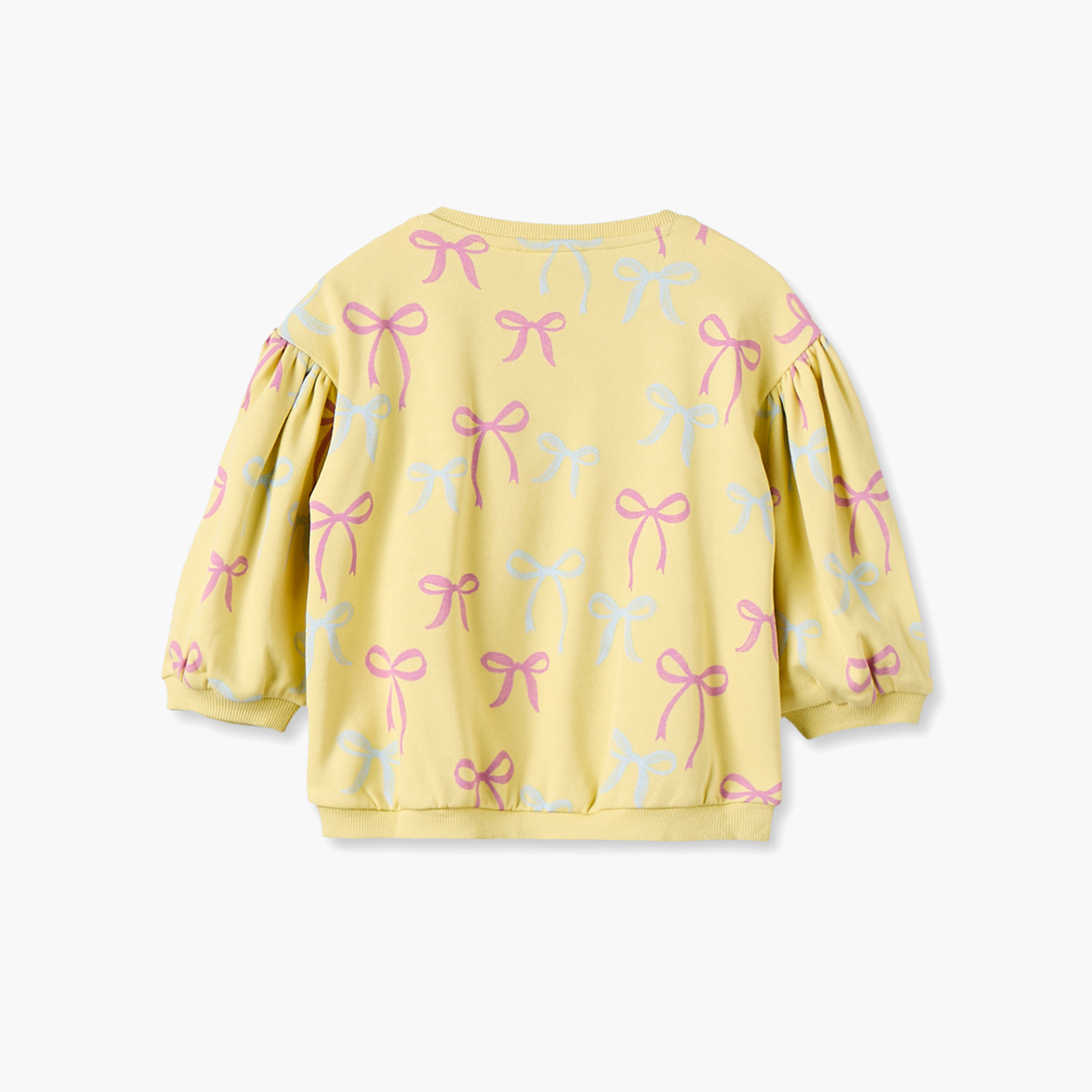 Juniors Bow Print Sweatshirt with Ruffled Sleeves-baby-girls-clothing-sweatshirts-image-3