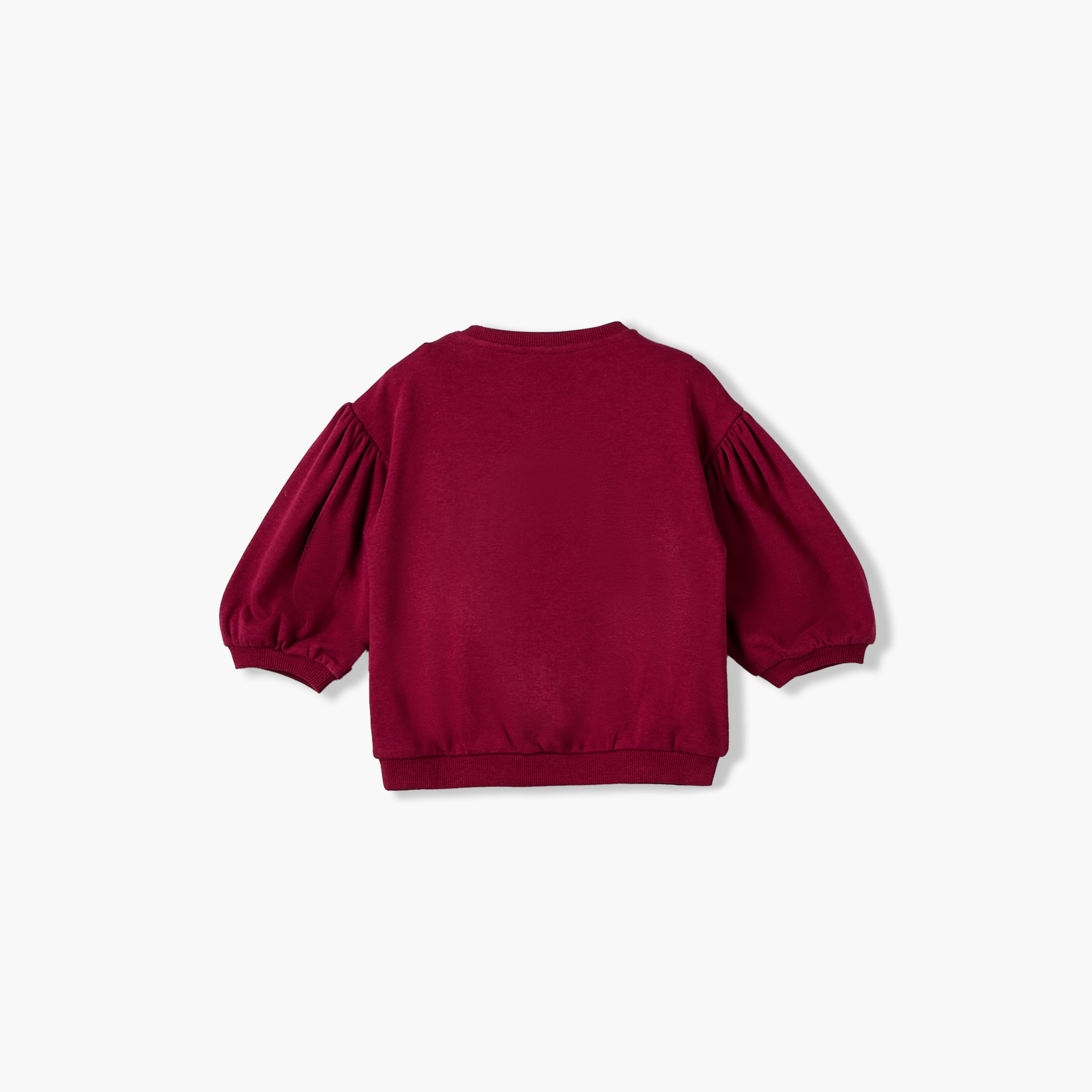 Juniors Crew Neck Sweatshirt with Heart Embroidery-baby-girls-clothing-winterwear-sweatshirts-image-2