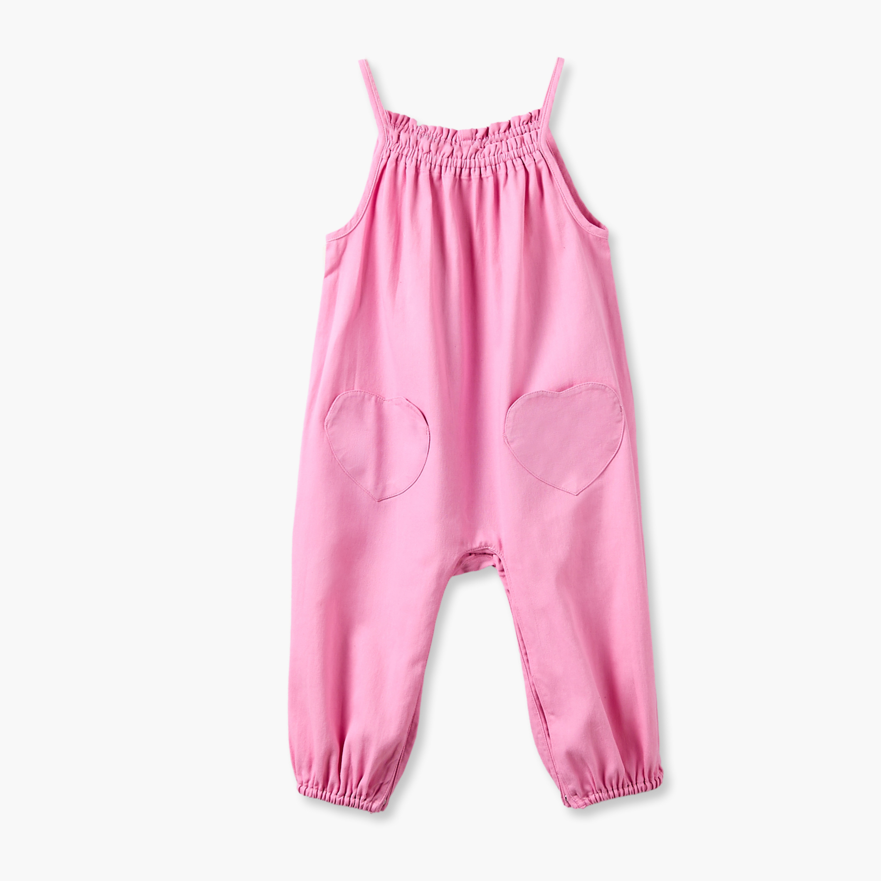 Juniors Peter Pan Collar Short Sleeves Top and Dungaree Set with Heart Pockets-baby-girls-clothing-setsandcoords-image-4
