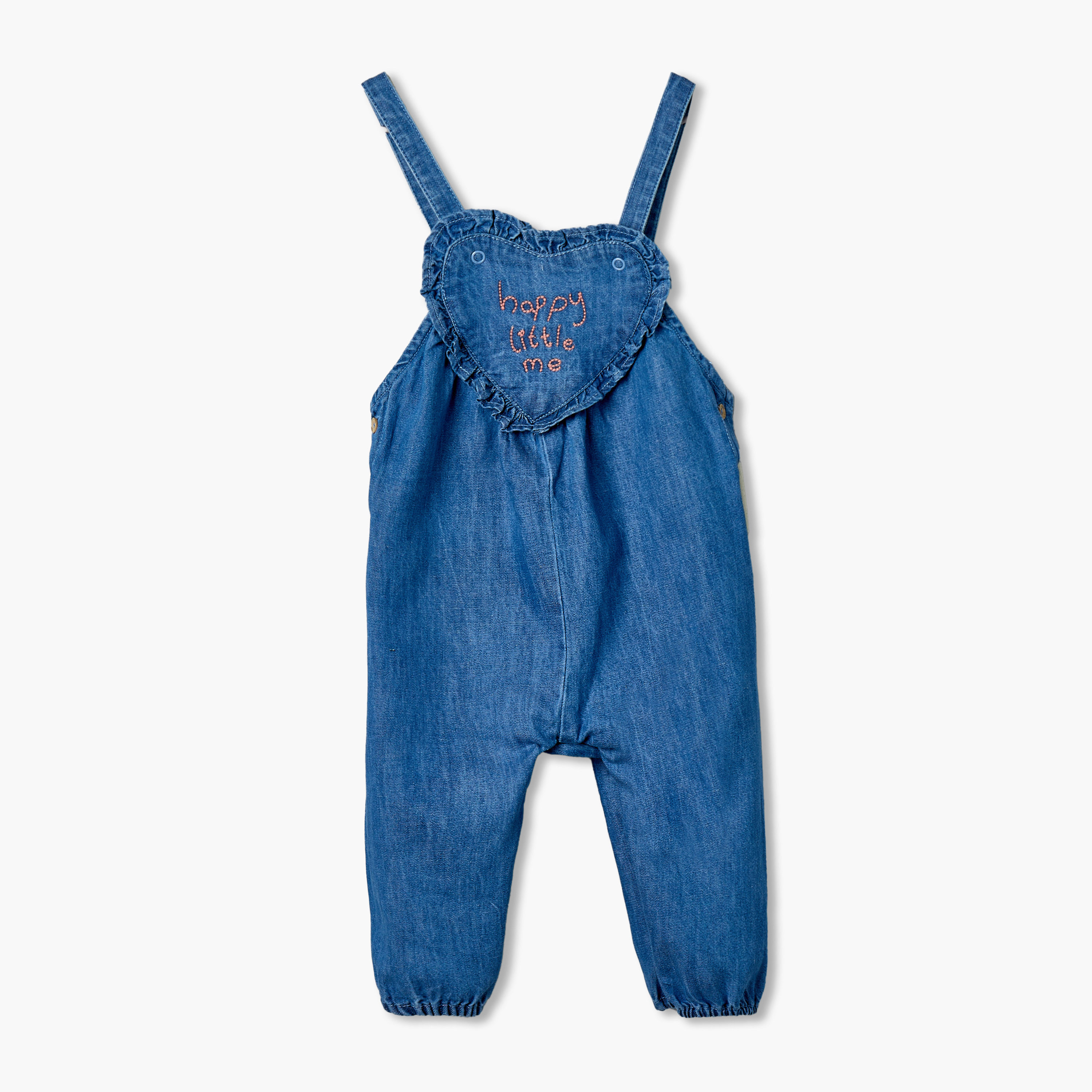 طقم دنغري دينم وتيشيرت بياقة ضيقة وأكمام طويلة وطبعات زهور من جونيورز-baby-girls-clothing-setsandcoords-image-4