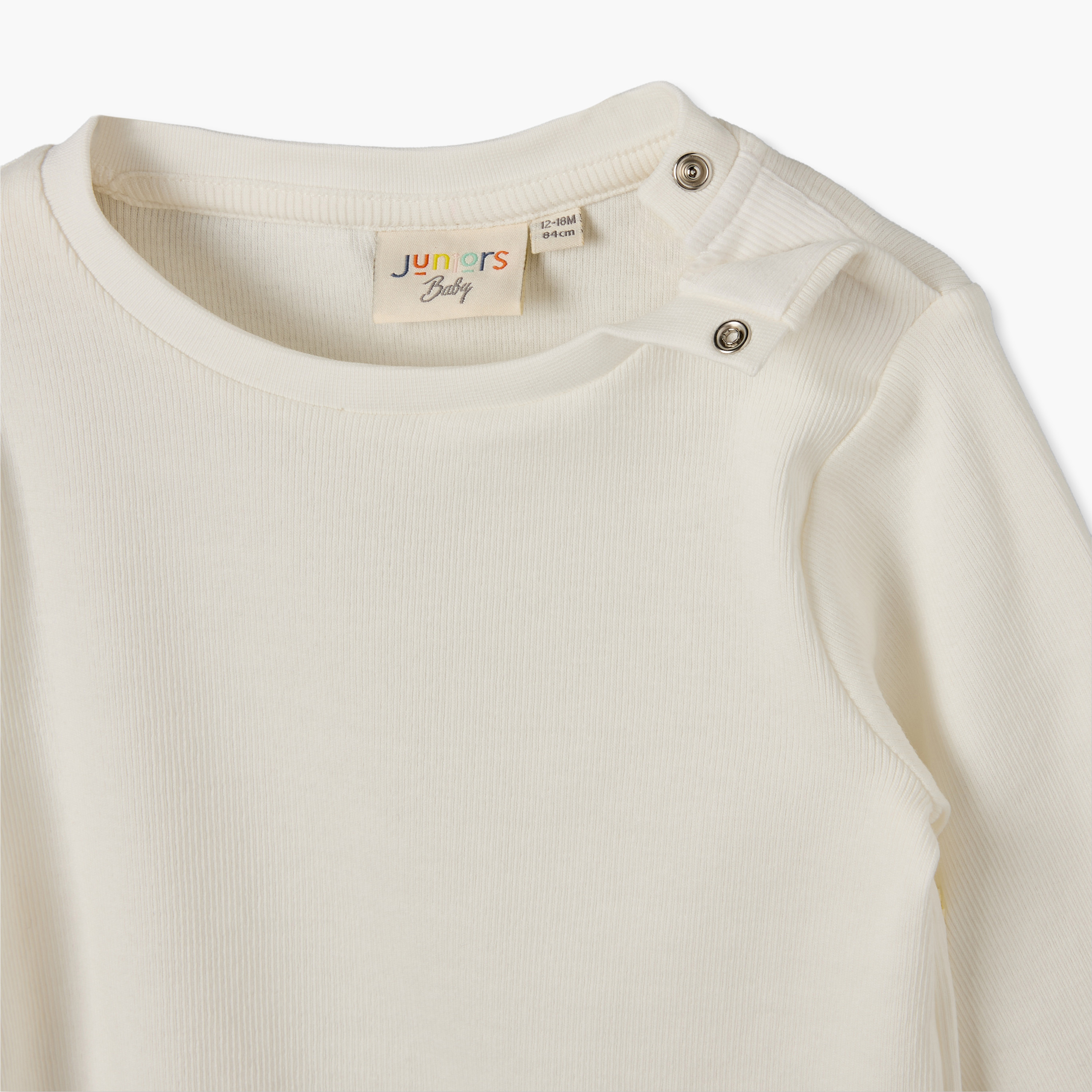 Juniors Crew Neck Long Sleeves T-shirt and Dungaree Set with Applique Accent-baby-girls-clothing-setsandcoords-image-6