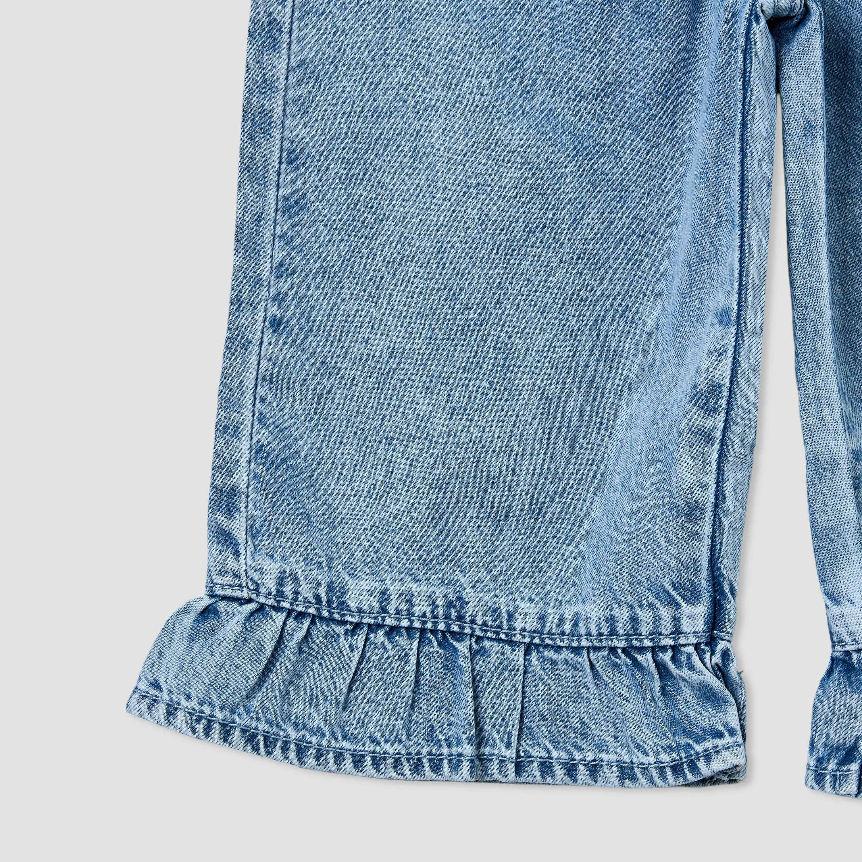 Juniors Jeans with Embroidery, Elasticated Waistband-baby-girls-clothing-bottoms-jeans-image-5