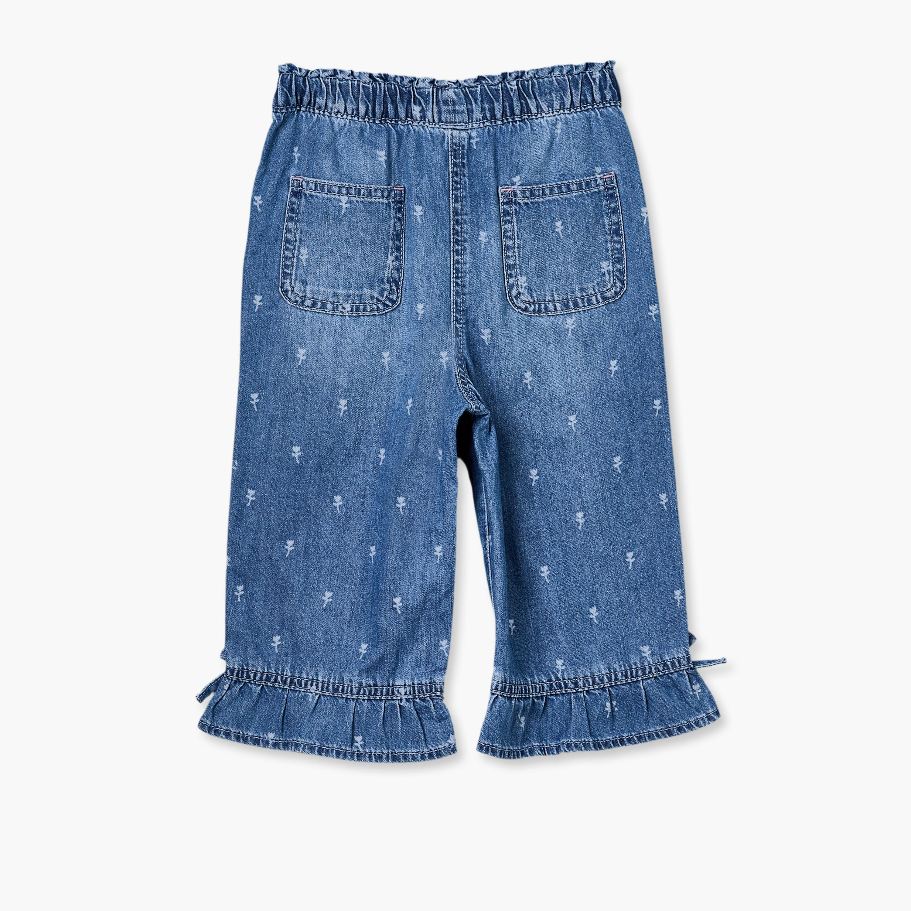 Juniors Regular Fit Jeans with Floral Print-baby-girls-clothing-bottoms-jeans-image-3