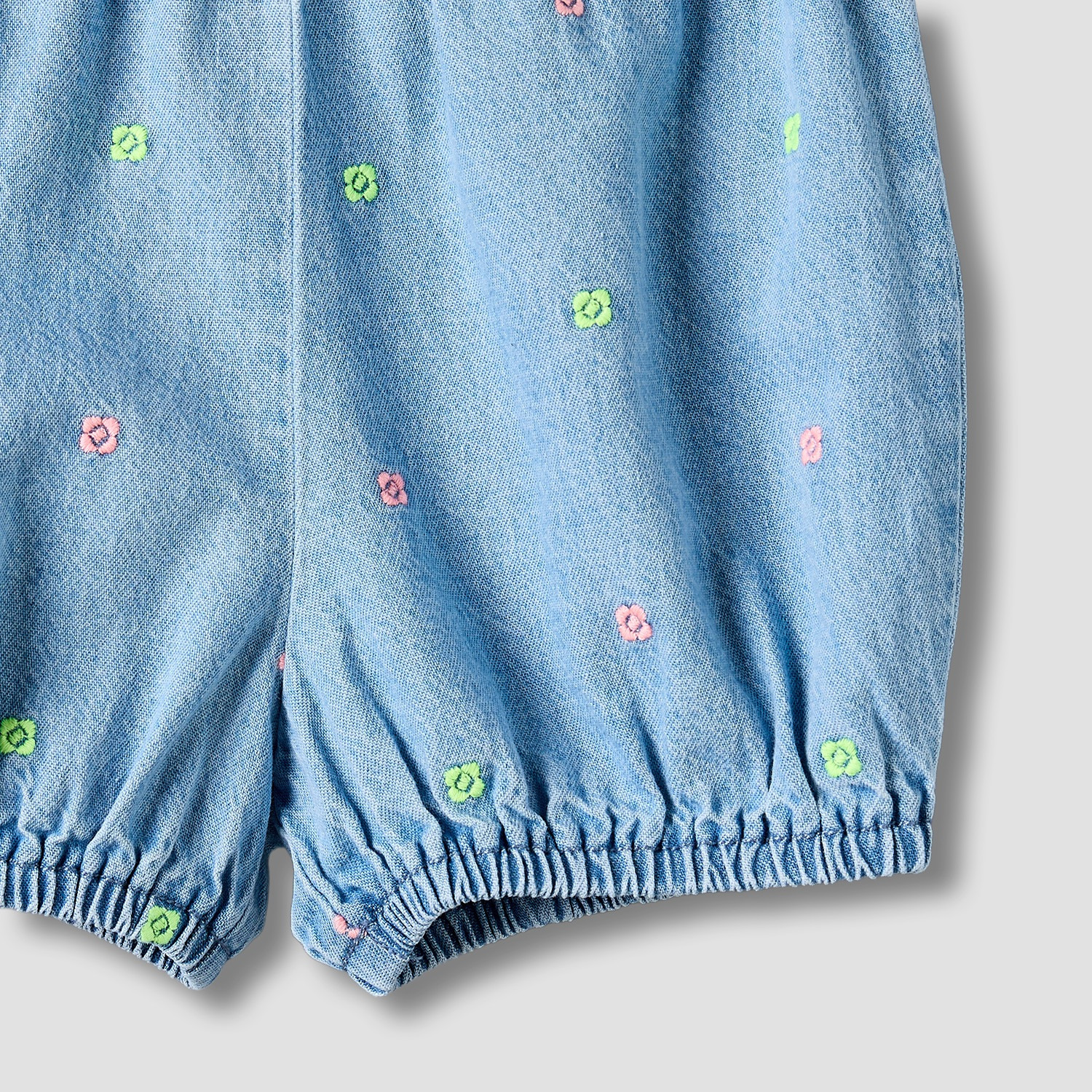 Juniors Knee Length Elasticated Waist Shorts with Floral Embroidery-baby-girls-clothing-bottoms-shorts-image-4