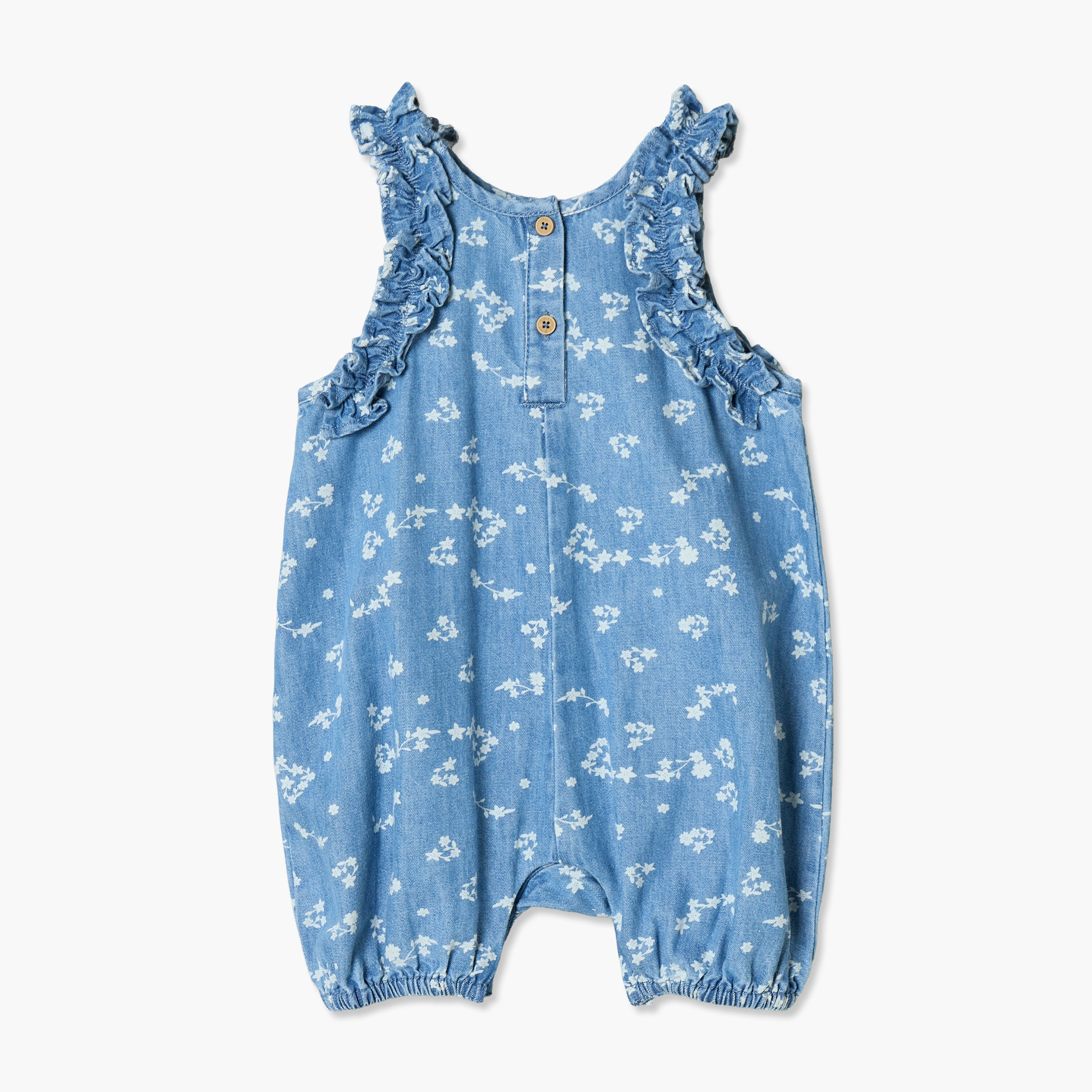 Juniors Crew Neck Sleeveless Romper with Floral Print-baby-girls-clothing-rompers-image-1