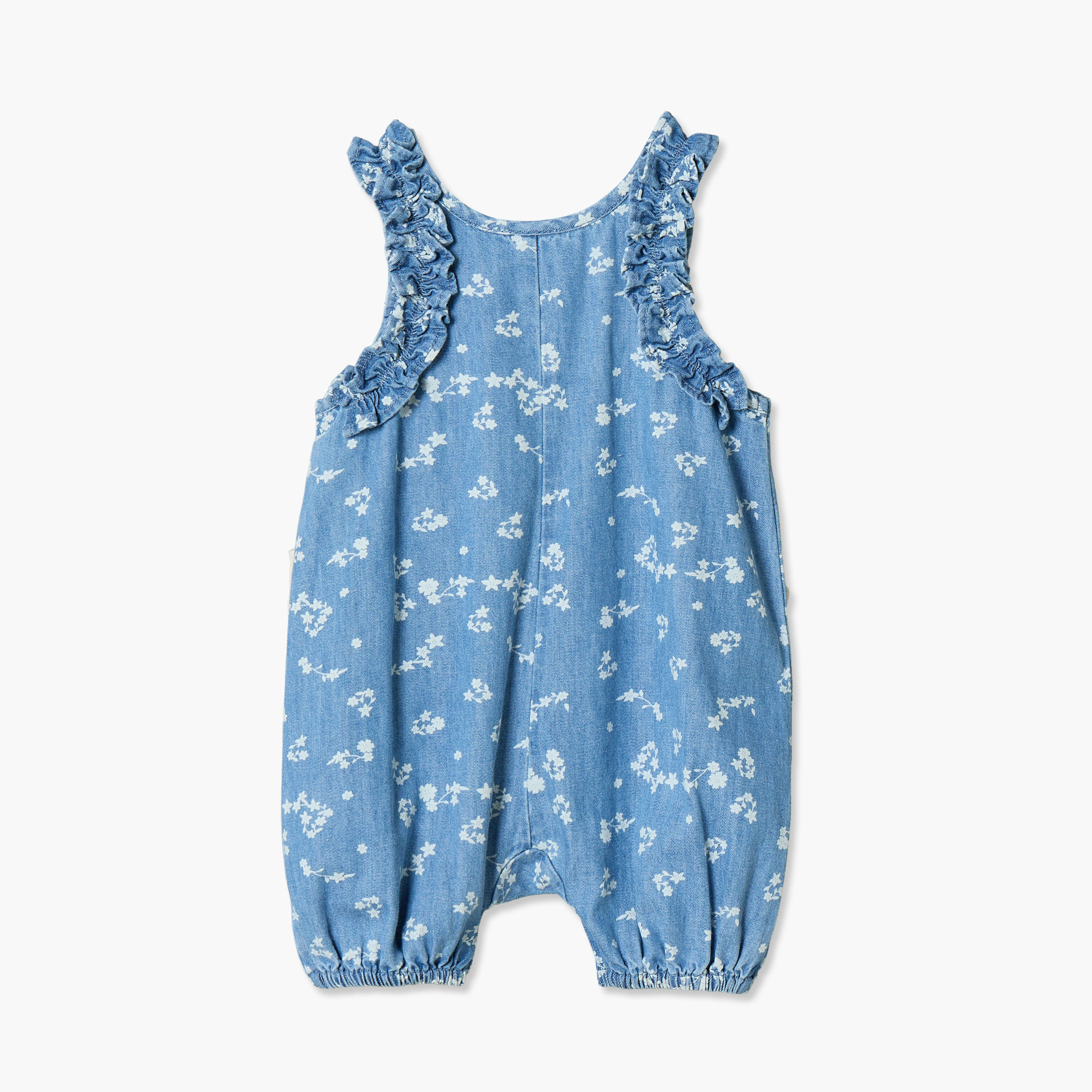 Juniors Crew Neck Sleeveless Romper with Floral Print-baby-girls-clothing-rompers-image-2
