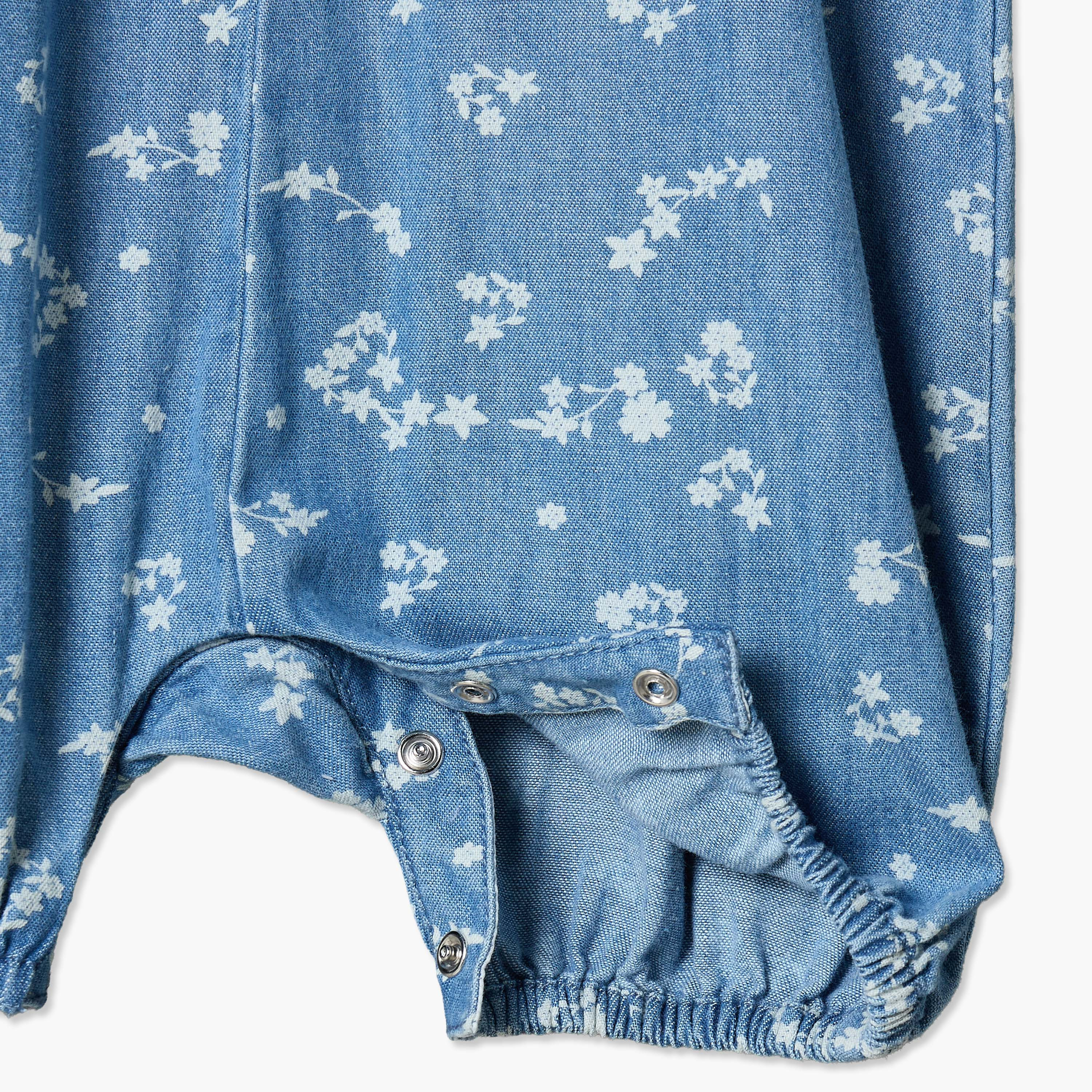 Juniors Crew Neck Sleeveless Romper with Floral Print-baby-girls-clothing-rompers-image-4