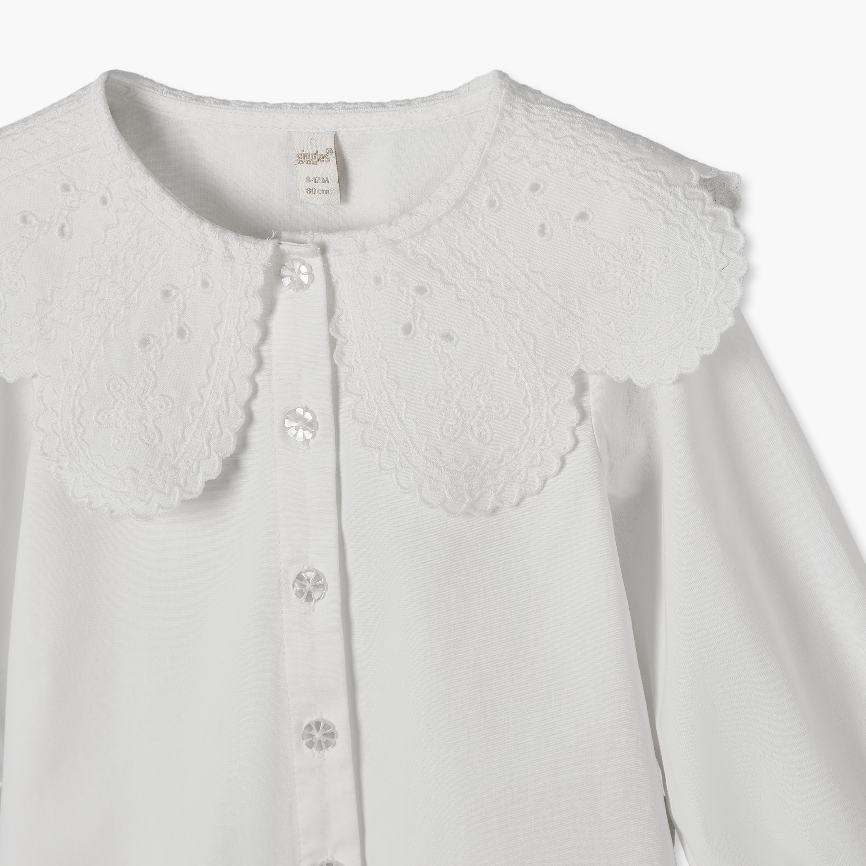 Giggles Embroidered Top with Long Sleeves-baby-girls-clothing-tshirts-image-3