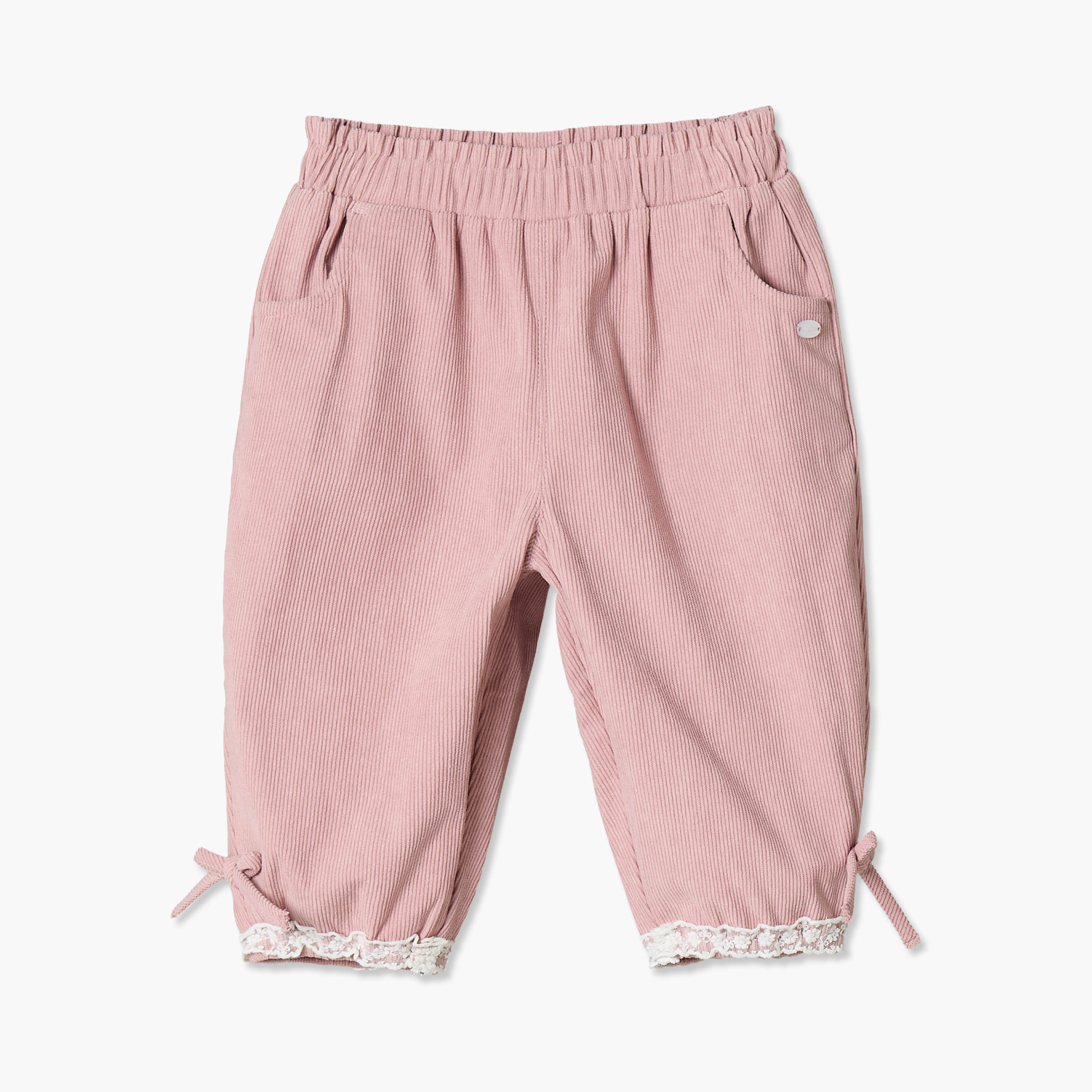Giggles Trousers with Bow Accent, Elasticated Waist-baby-girls-clothing-bottoms-trousers-image-1