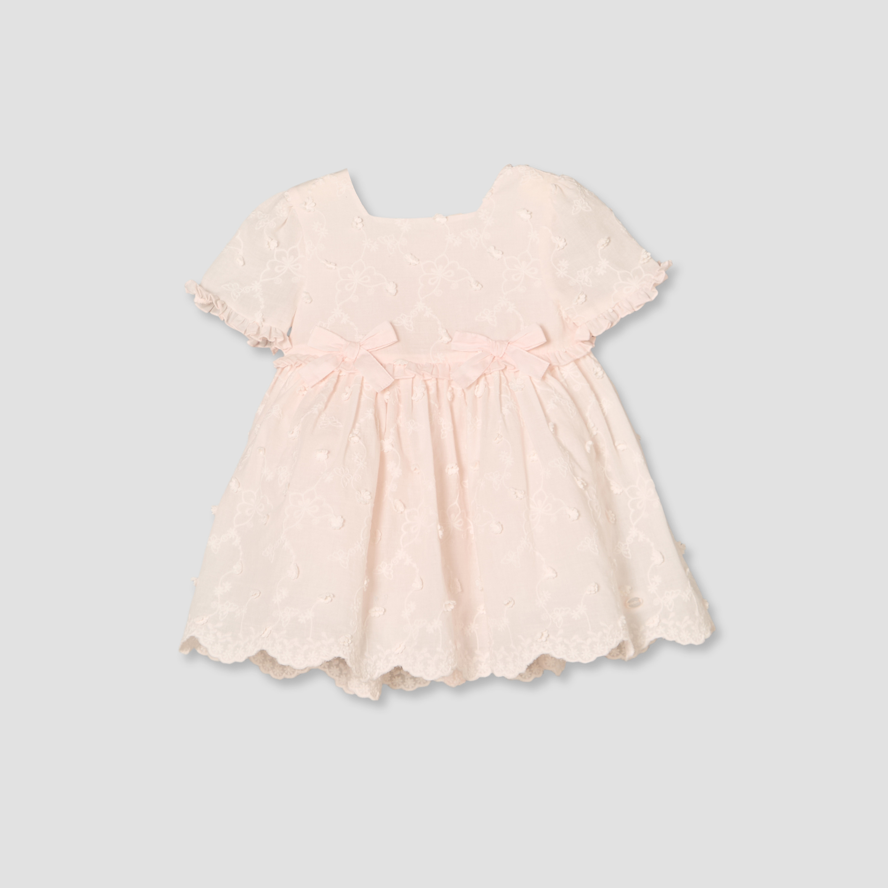 فستان إيه لاين بطول الركبة وياقة مربعة وأكمام قصيرة مع شريطة رأس من جيجلز-baby-girls-clothing-dressesandjumpsuits-image-2