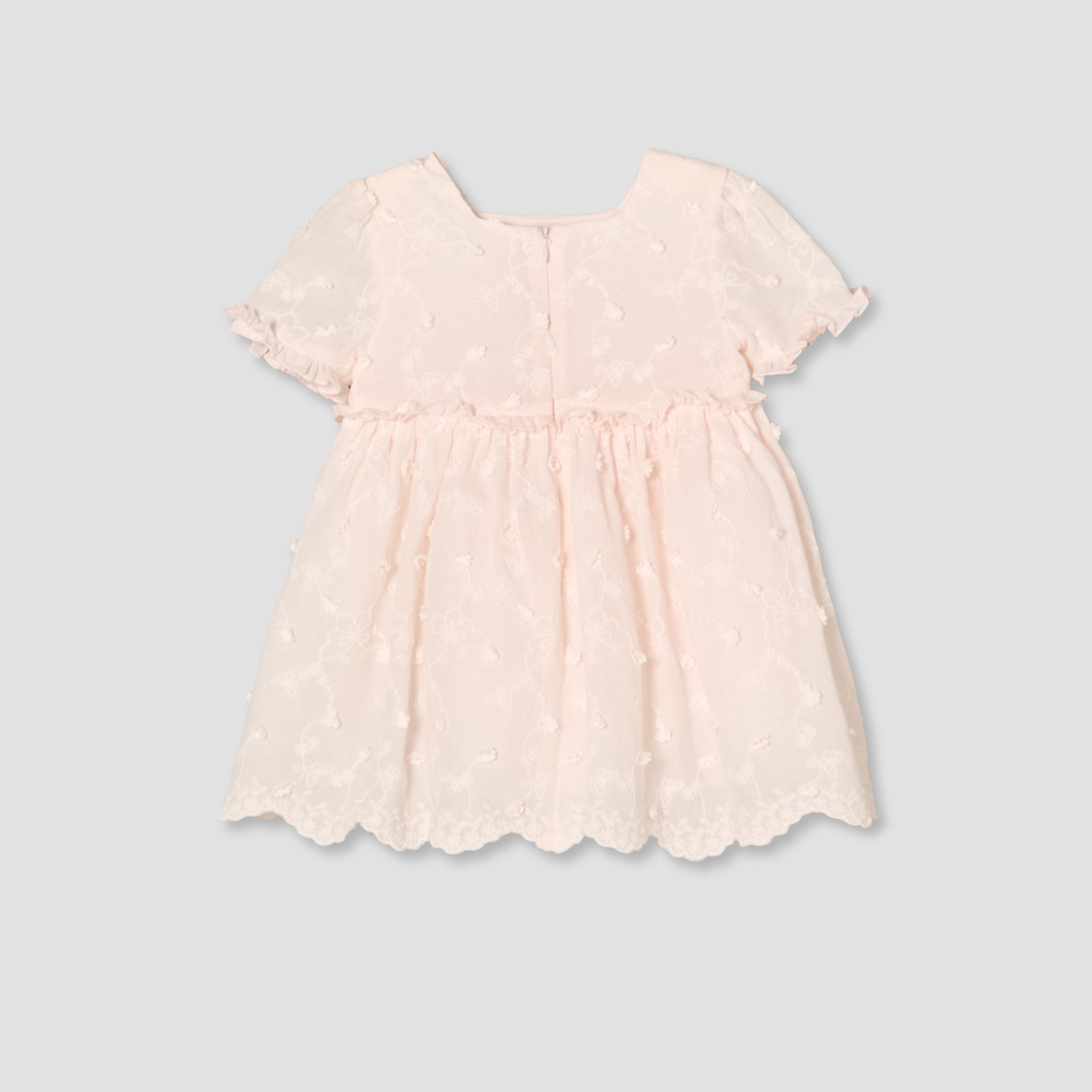 فستان إيه لاين بطول الركبة وياقة مربعة وأكمام قصيرة مع شريطة رأس من جيجلز-baby-girls-clothing-dressesandjumpsuits-image-3