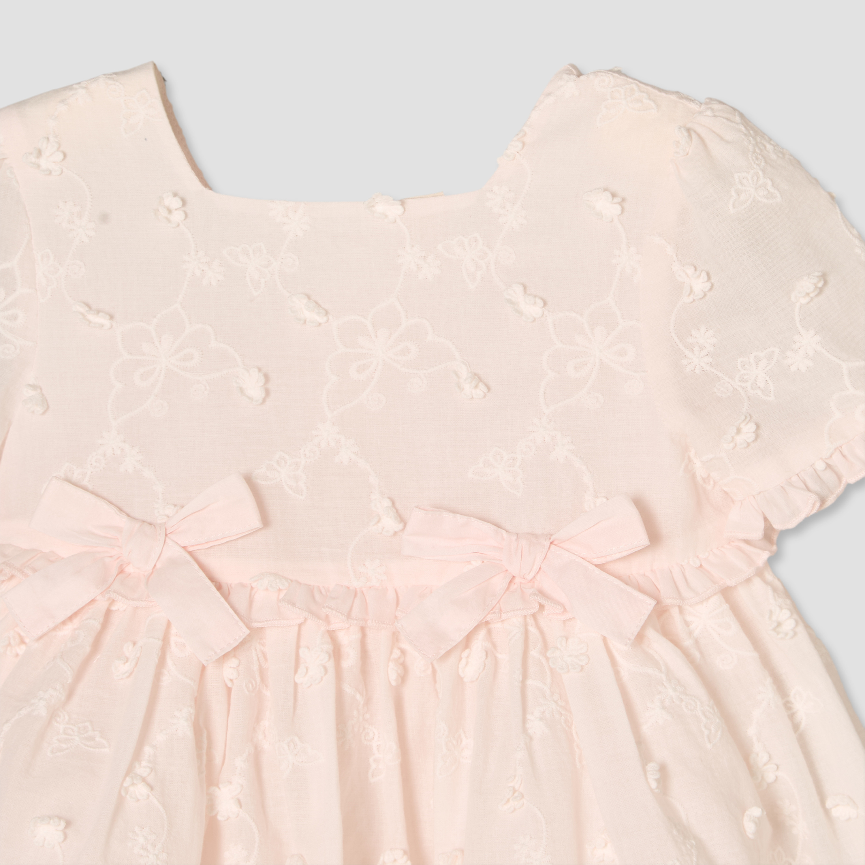 فستان إيه لاين بطول الركبة وياقة مربعة وأكمام قصيرة مع شريطة رأس من جيجلز-baby-girls-clothing-dressesandjumpsuits-image-5