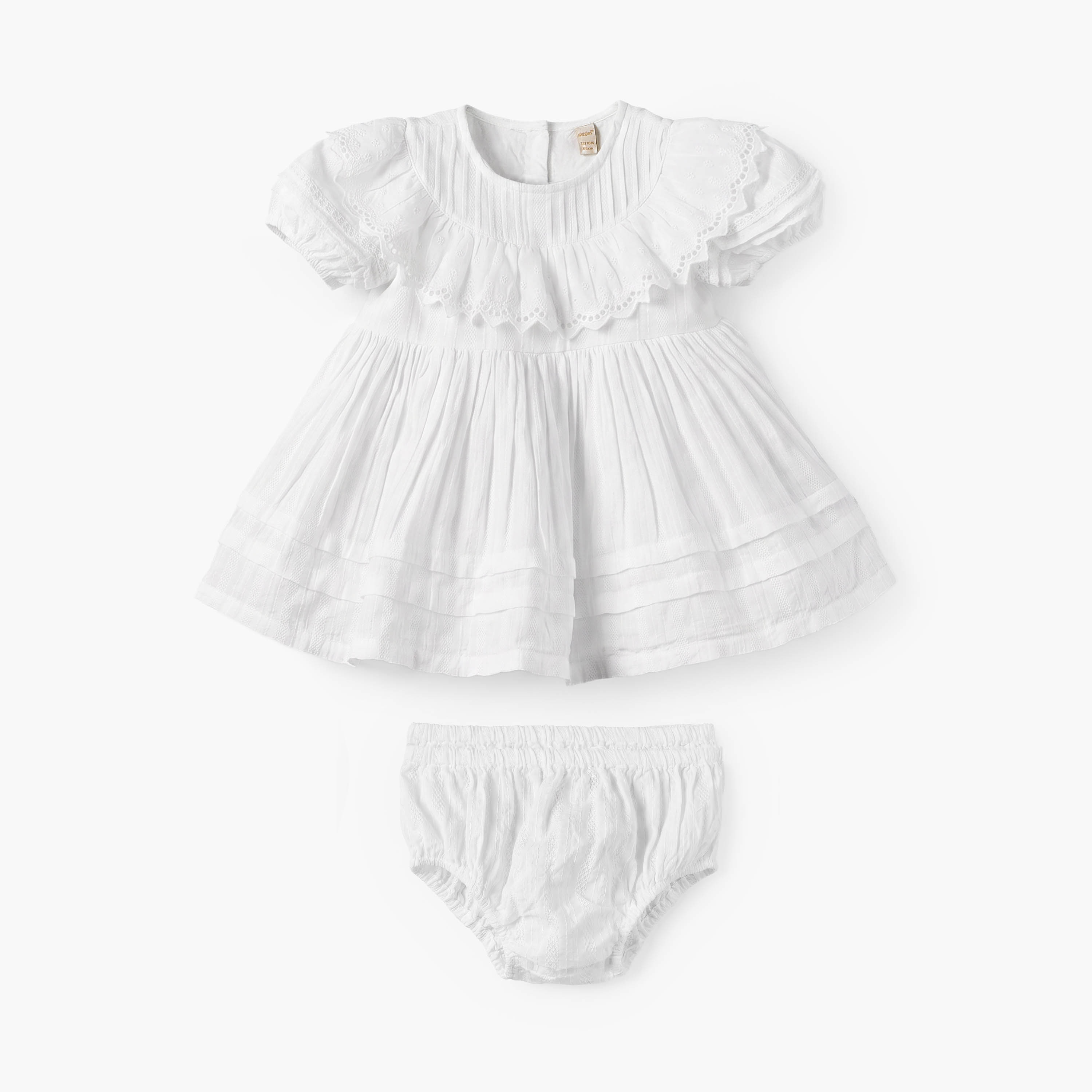 Giggles Round Neck Short Sleeves Knee Length Dress with Bloomers-baby-girls-clothing-dressesandjumpsuits-image-2