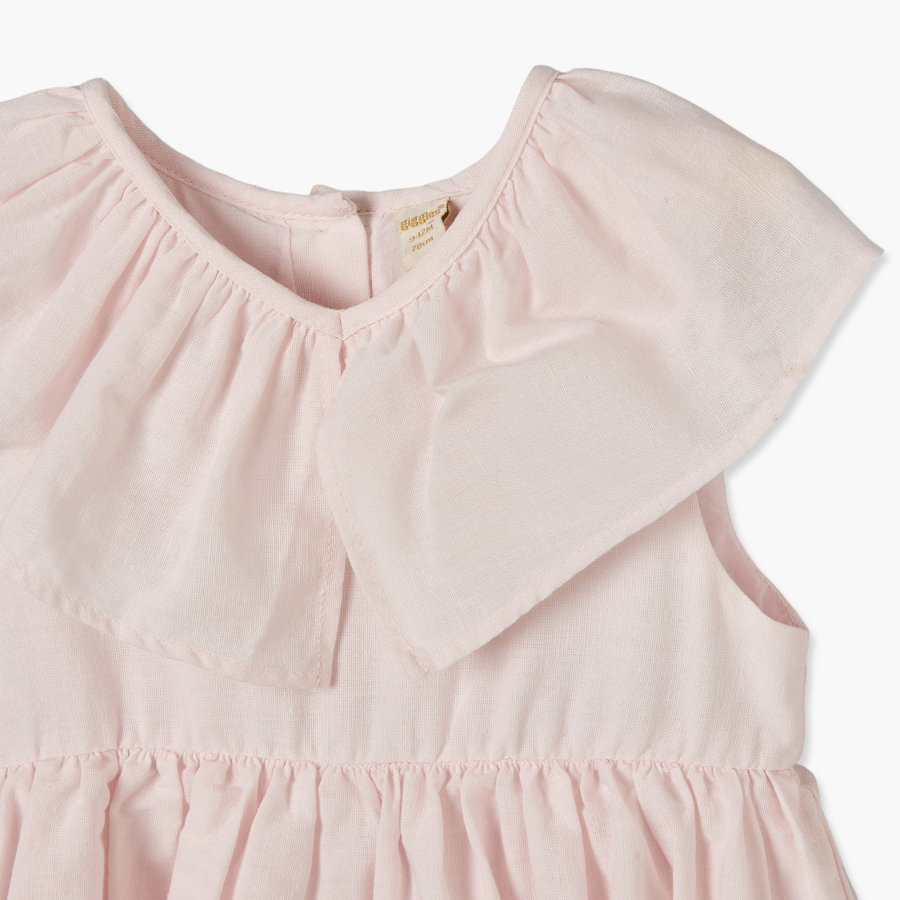 فستان بطول الركبة بطبقات دون أكمام بياقة بيتر بان مع ربطة رأس من جيجلز-baby-girls-clothing-dressesandjumpsuits-image-5