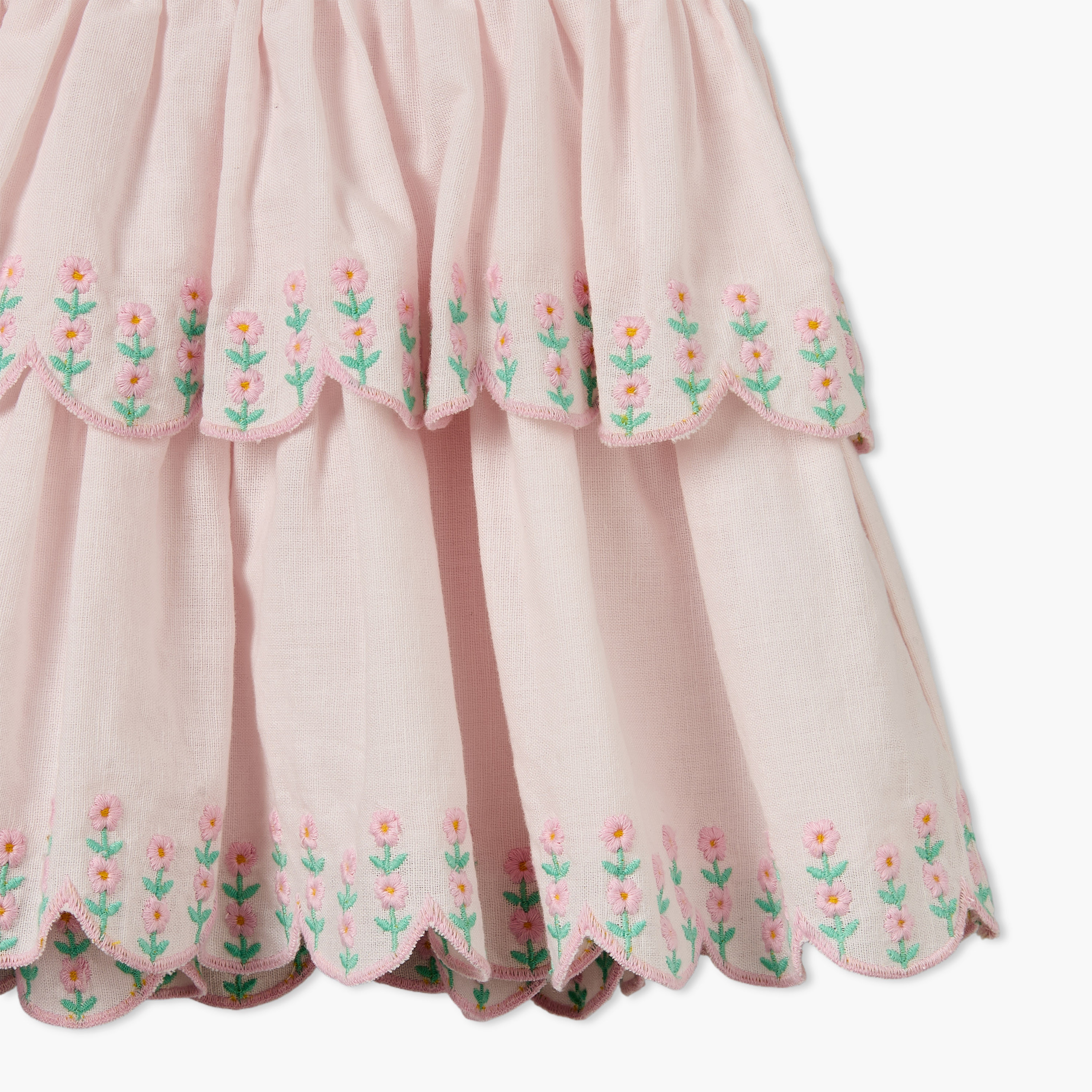 فستان بطول الركبة بطبقات دون أكمام بياقة بيتر بان مع ربطة رأس من جيجلز-baby-girls-clothing-dressesandjumpsuits-image-6