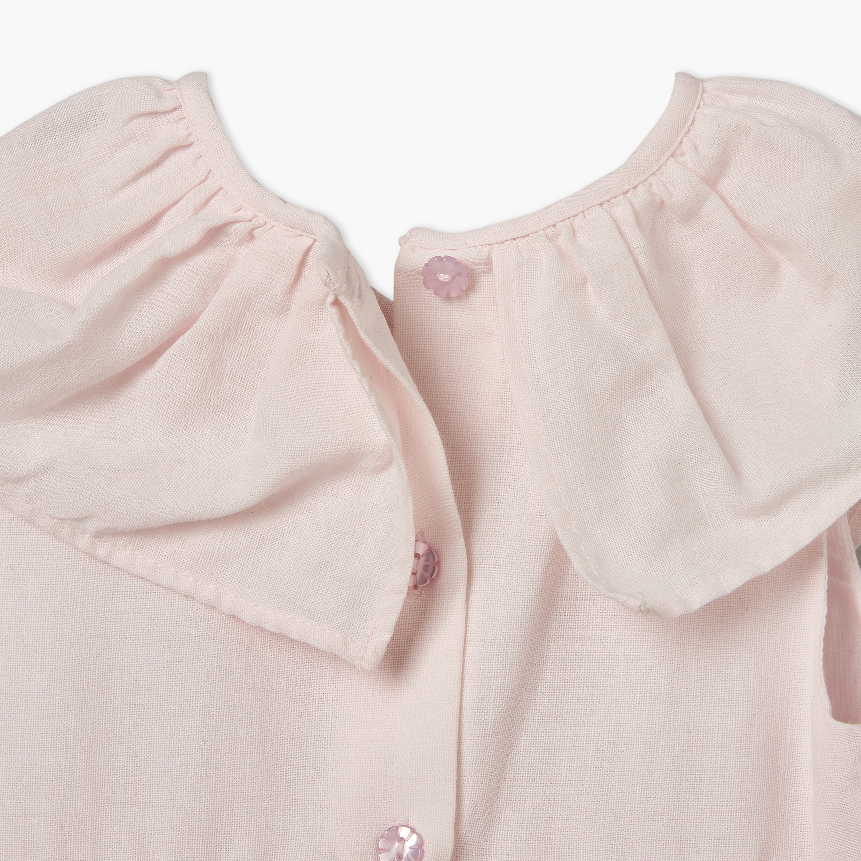فستان بطول الركبة بطبقات دون أكمام بياقة بيتر بان مع ربطة رأس من جيجلز-baby-girls-clothing-dressesandjumpsuits-image-7