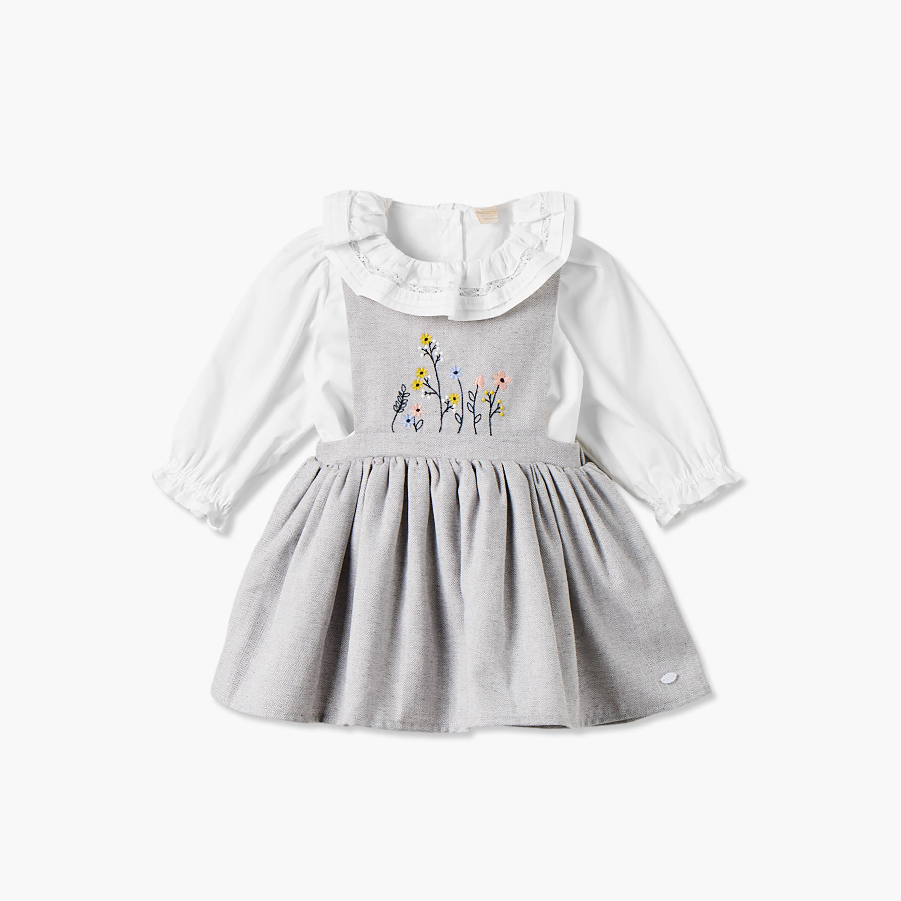 Giggles Collared Long Sleeves Top and Pinafore Set with Tights-baby-girls-clothing-dressesandjumpsuits-image-4