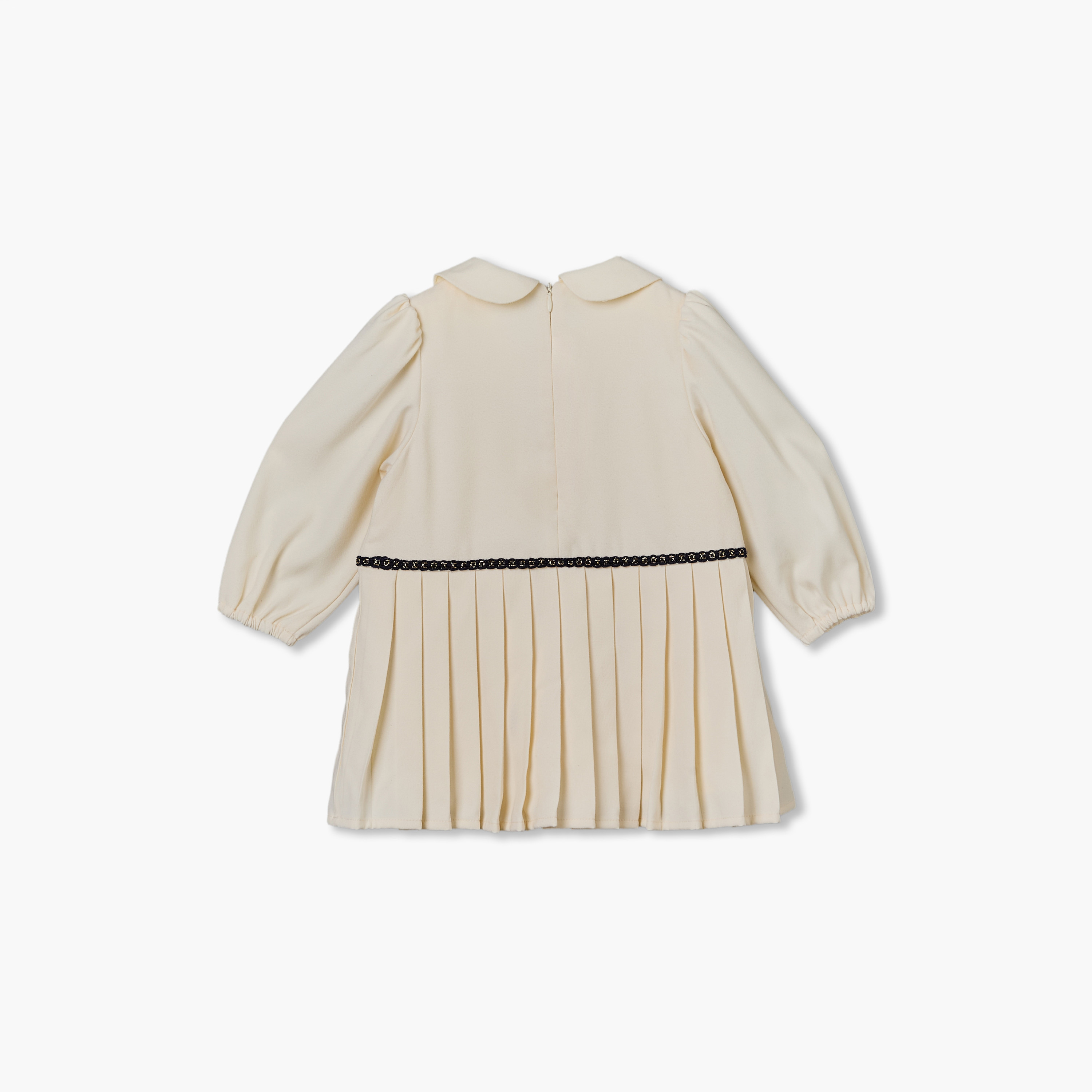 فستان بطول الركبة بياقة بيتر بان وأكمام طويلة مع جوارب طويلة من جيجلز-baby-girls-clothing-dressesandjumpsuits-image-4