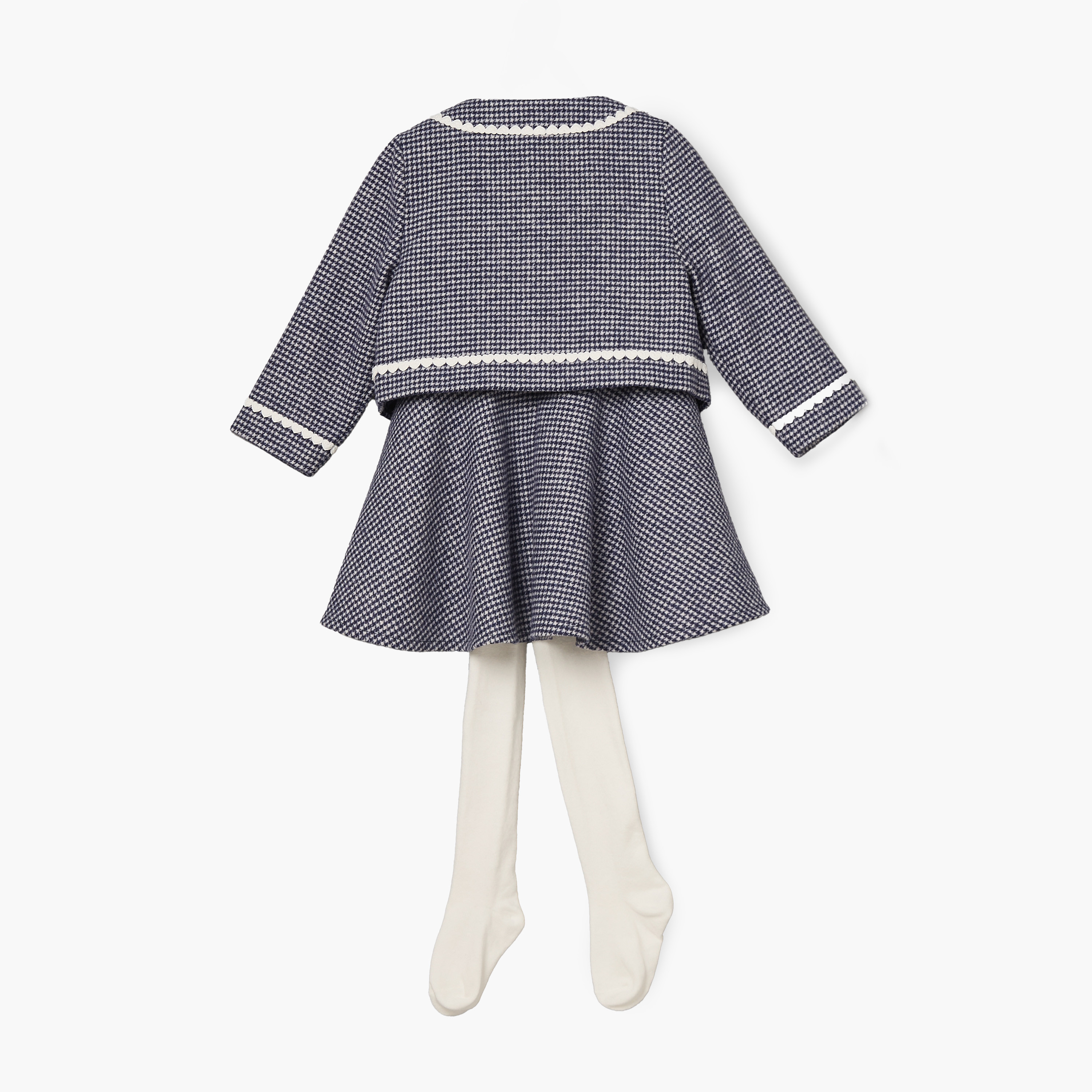 طقم فستان دون أكمام رقبة مستديرة وبطول الركبة مع جاكيت وجوارب كولون من جيجلز-baby-girls-clothing-dressesandjumpsuits-image-3