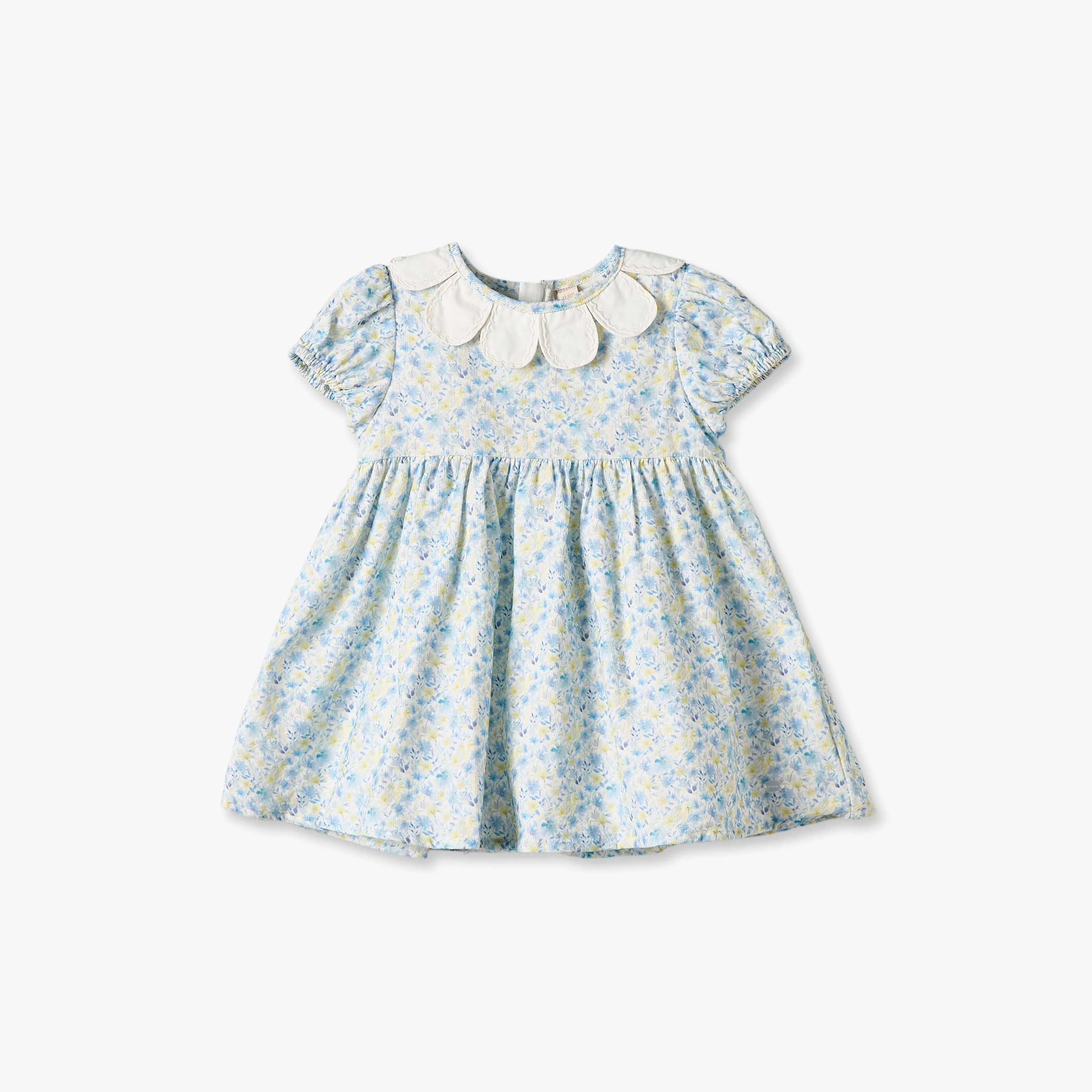 Set of 3 Giggles Round Neck Short Sleeves Knee Length Dress with Cardigan-baby-girls-clothing-dressesandjumpsuits-image-5