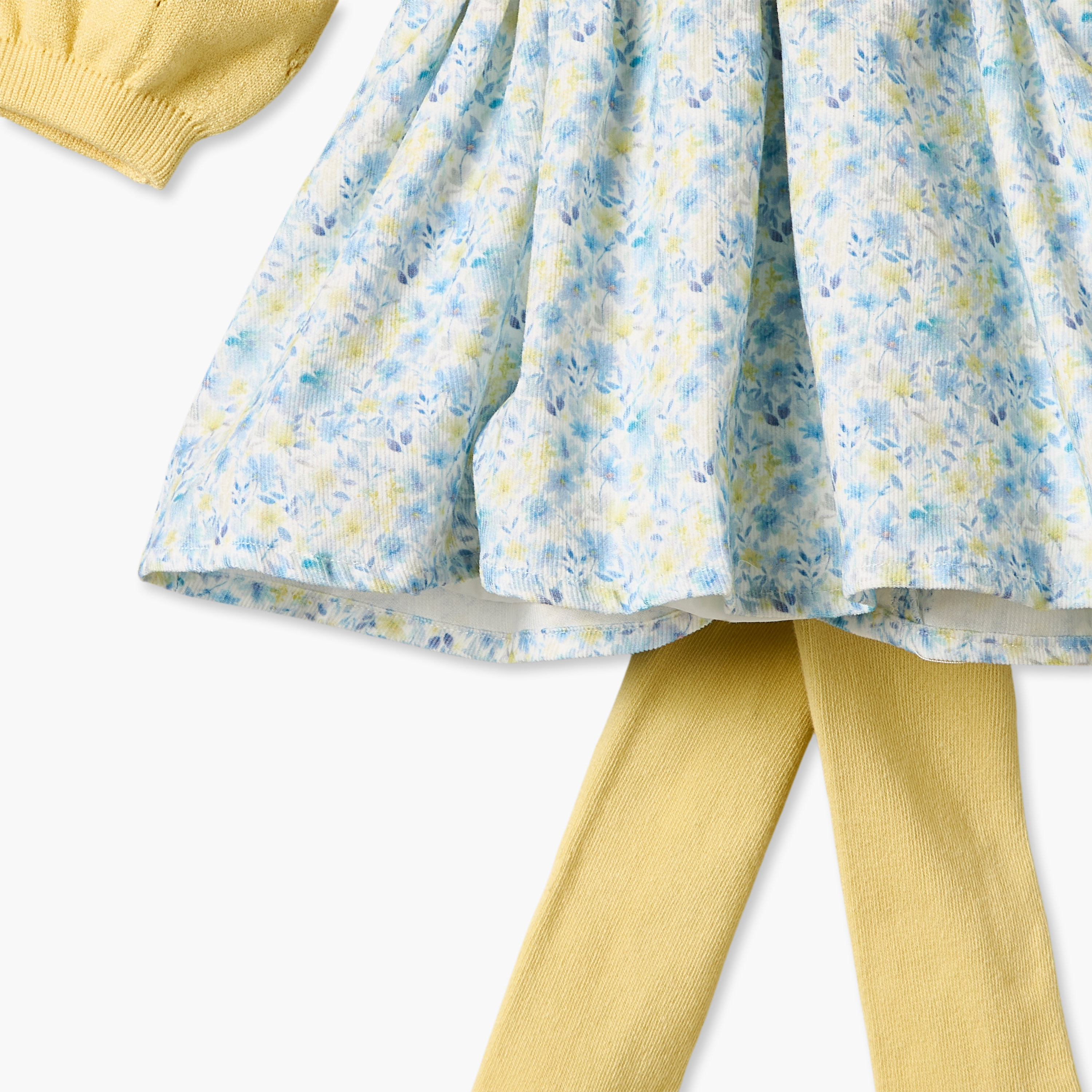 Set of 3 Giggles Round Neck Short Sleeves Knee Length Dress with Cardigan-baby-girls-clothing-dressesandjumpsuits-image-9