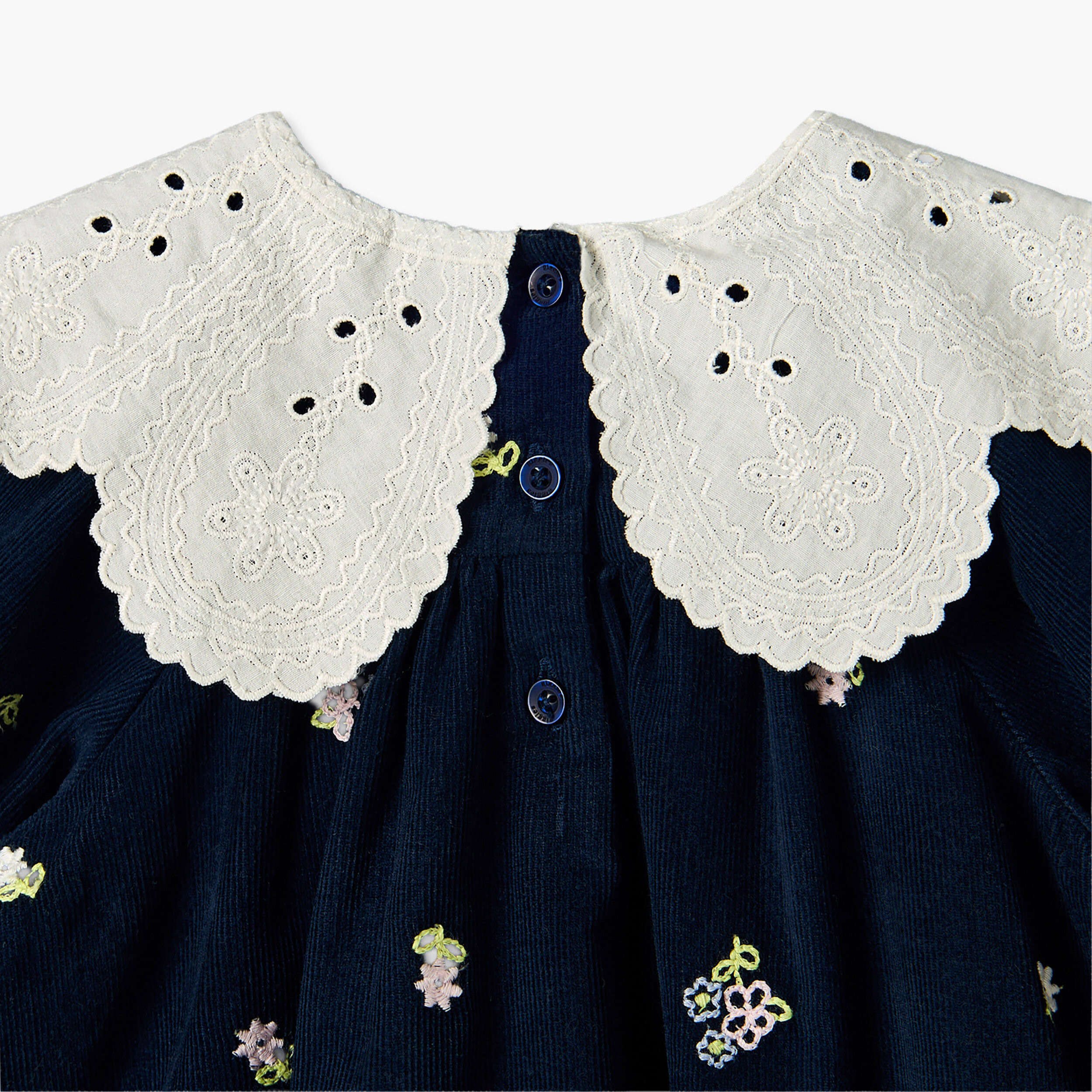Giggles Collared Long Sleeves Knee Length A-line Dress with Headband-baby-girls-clothing-dressesandjumpsuits-image-7