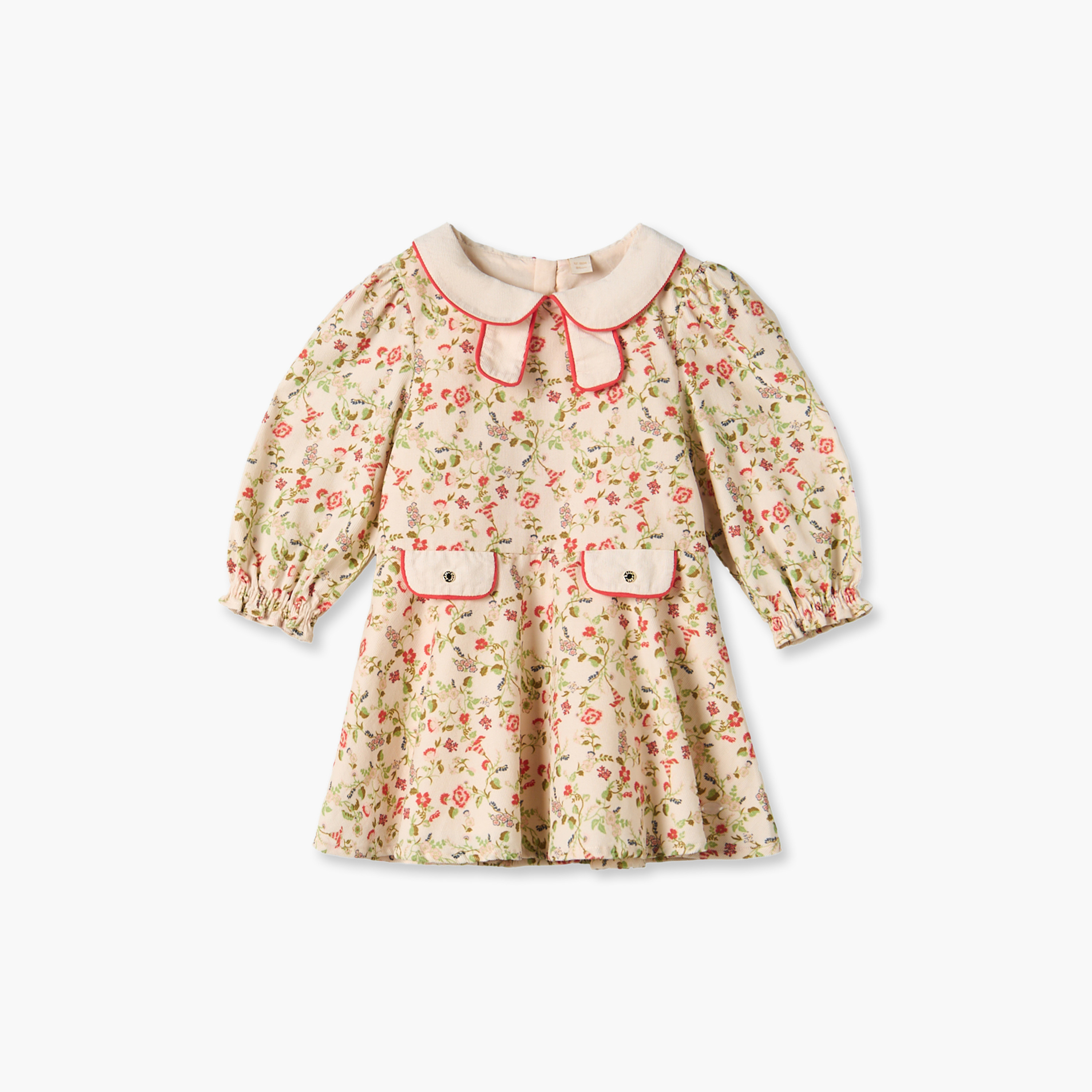 فستان طول الركبة بياقة عادية وأكمام طويلة وطبعات زهرية مع سروال تحتاني من جونيورز-baby-girls-clothing-dressesandjumpsuits-image-4