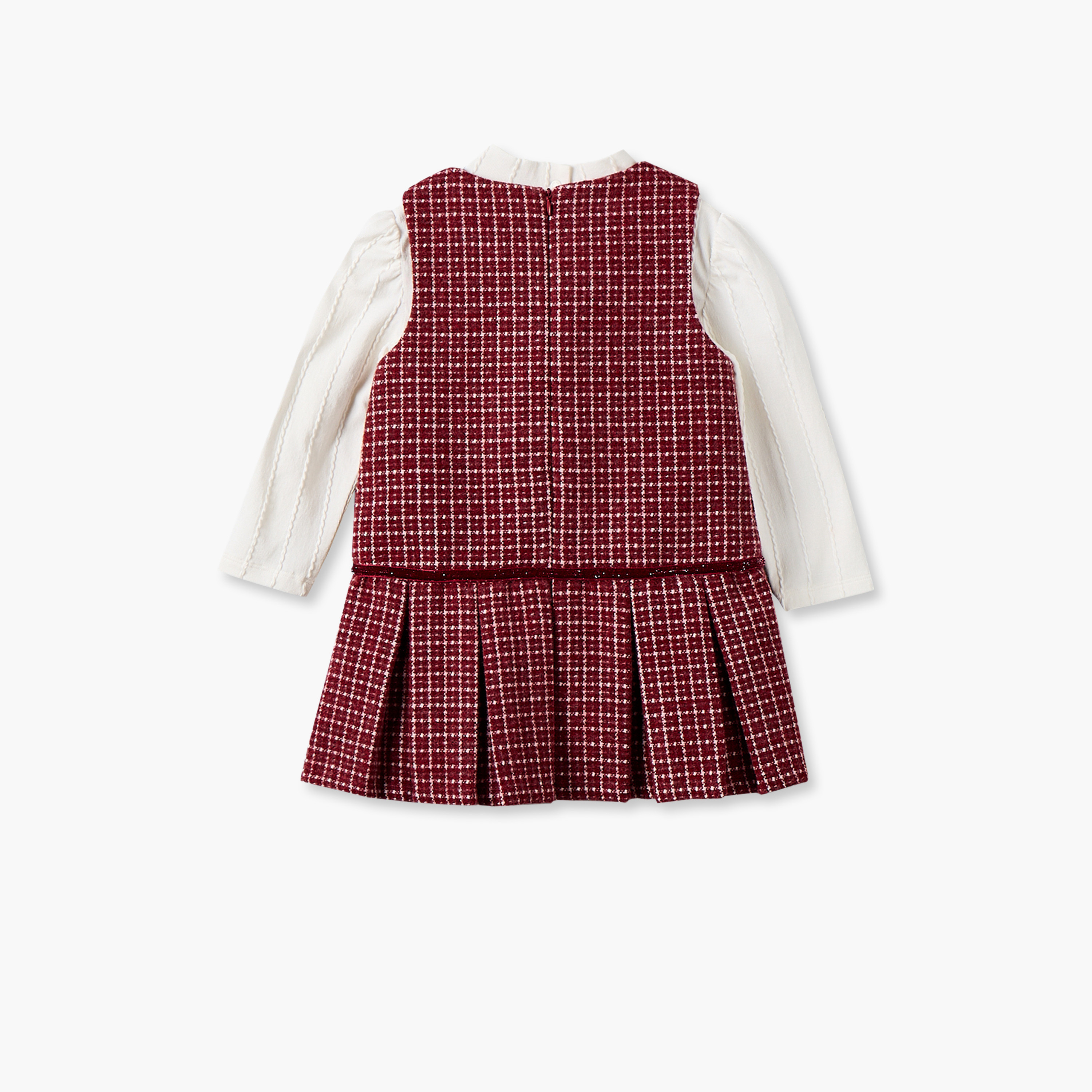 Giggles Round Neck Sleeveless Pinafore Dress and Top with Tights-baby-girls-clothing-dressesandjumpsuits-image-4