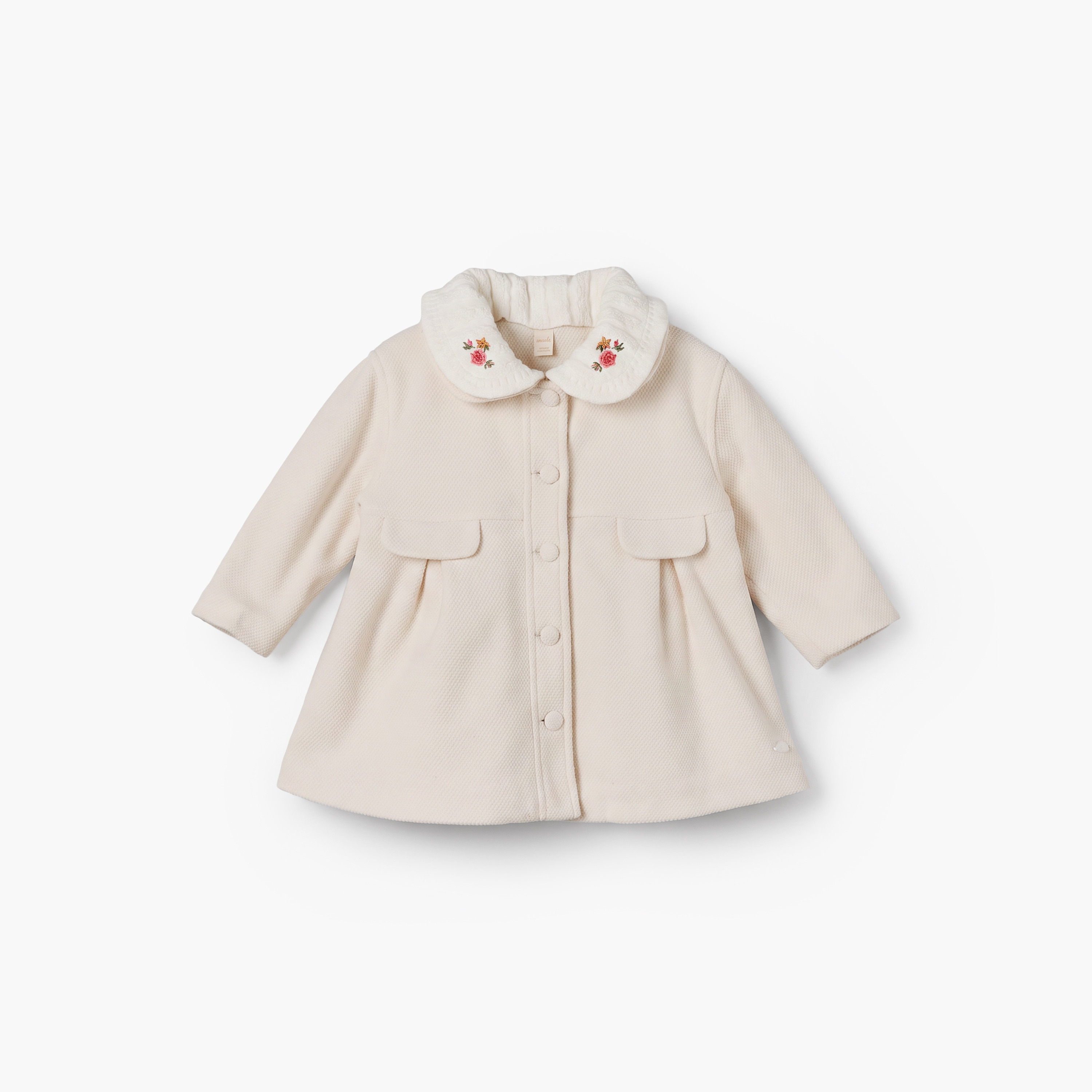 جاكيت  بتطريزات زهرية وأزرار إغلاق من جيجلز-baby-girls-clothing-winterwear-jacketsandcoats-image-2