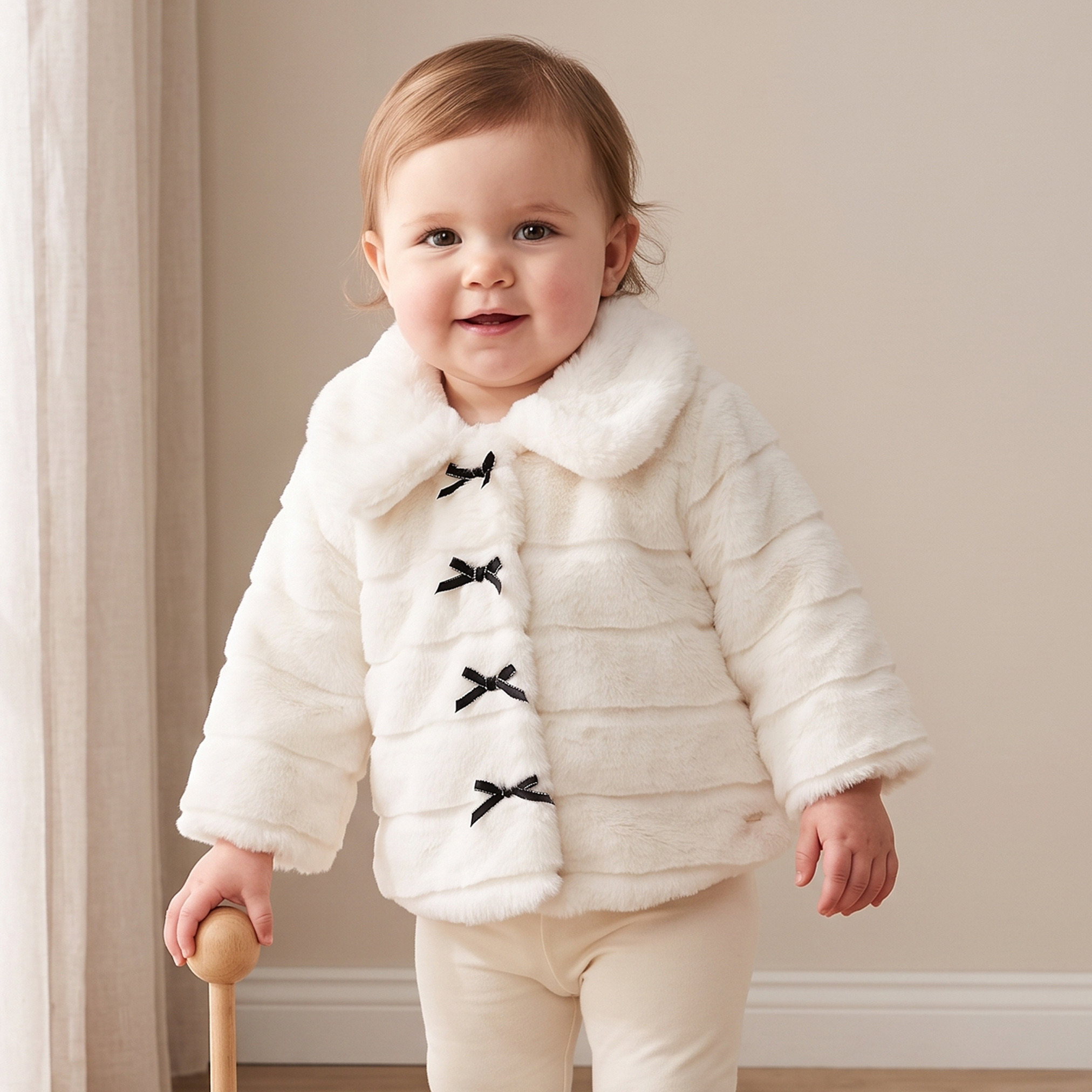 Giggles Plush Jacket with Snap Button Closure-baby-girls-clothing-winterwear-jacketsandcoats-image-1