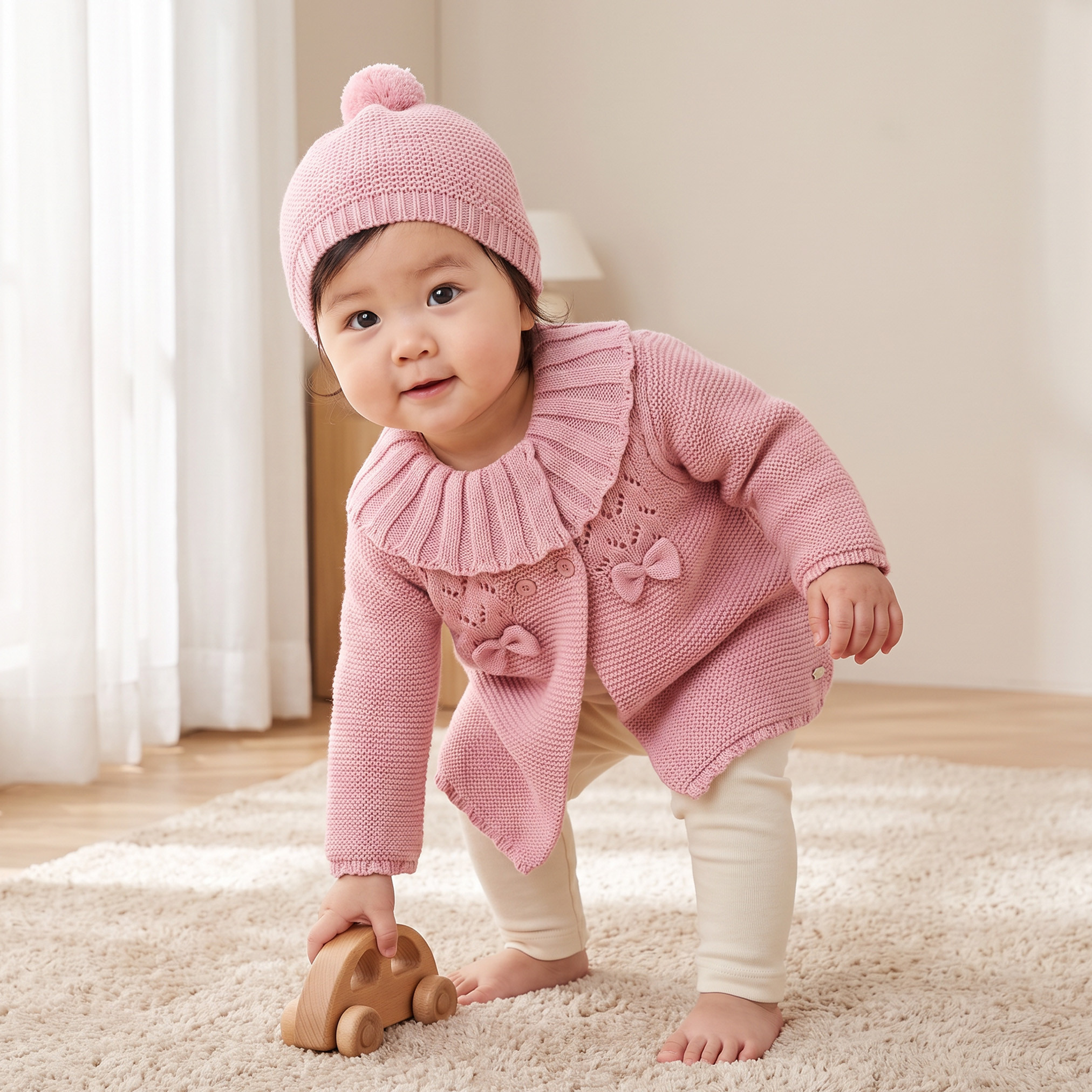 كارديجان مزين بفيونكة وأزرار إغلاق من جيجلز-baby-girls-clothing-jumpersandcardigans-image-1