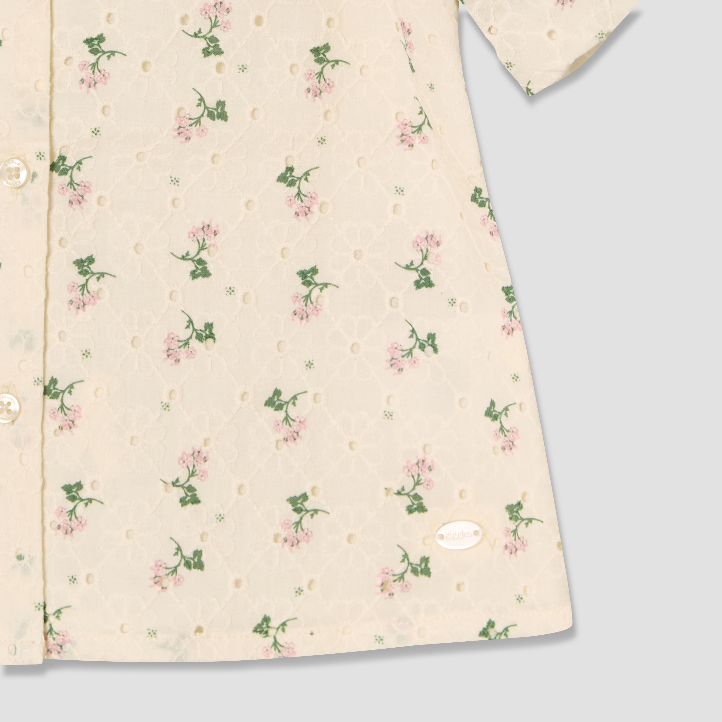 Giggles Collared Short Sleeves Shirt and Skirt Set with Floral Print-baby-girls-clothing-setsandcoords-image-7