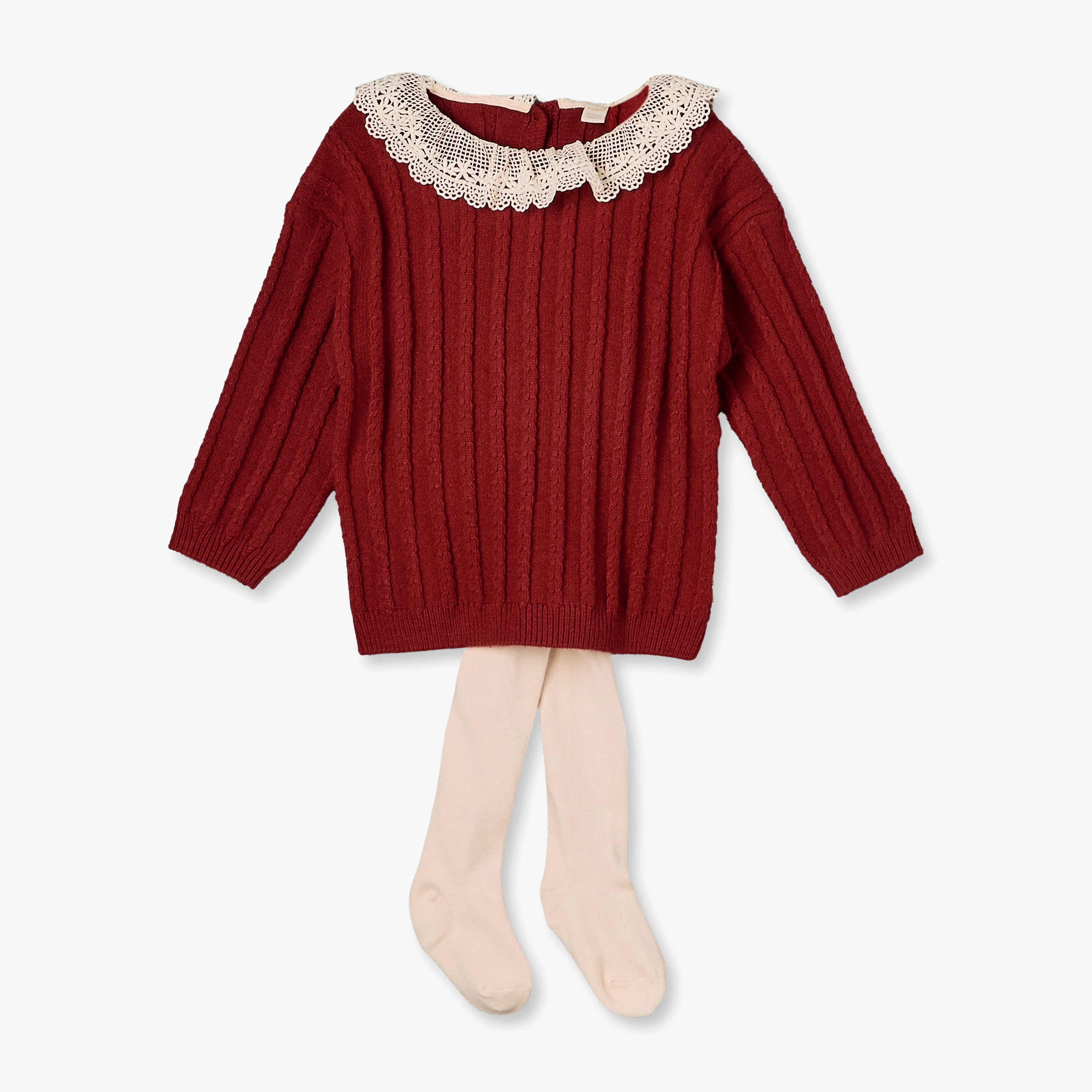 طقم من 3 - كنزة بياقة مستديرة وأكمام طويلة وشورت بطبعات من جيجلز-baby-girls-clothing-setsandcoords-image-3