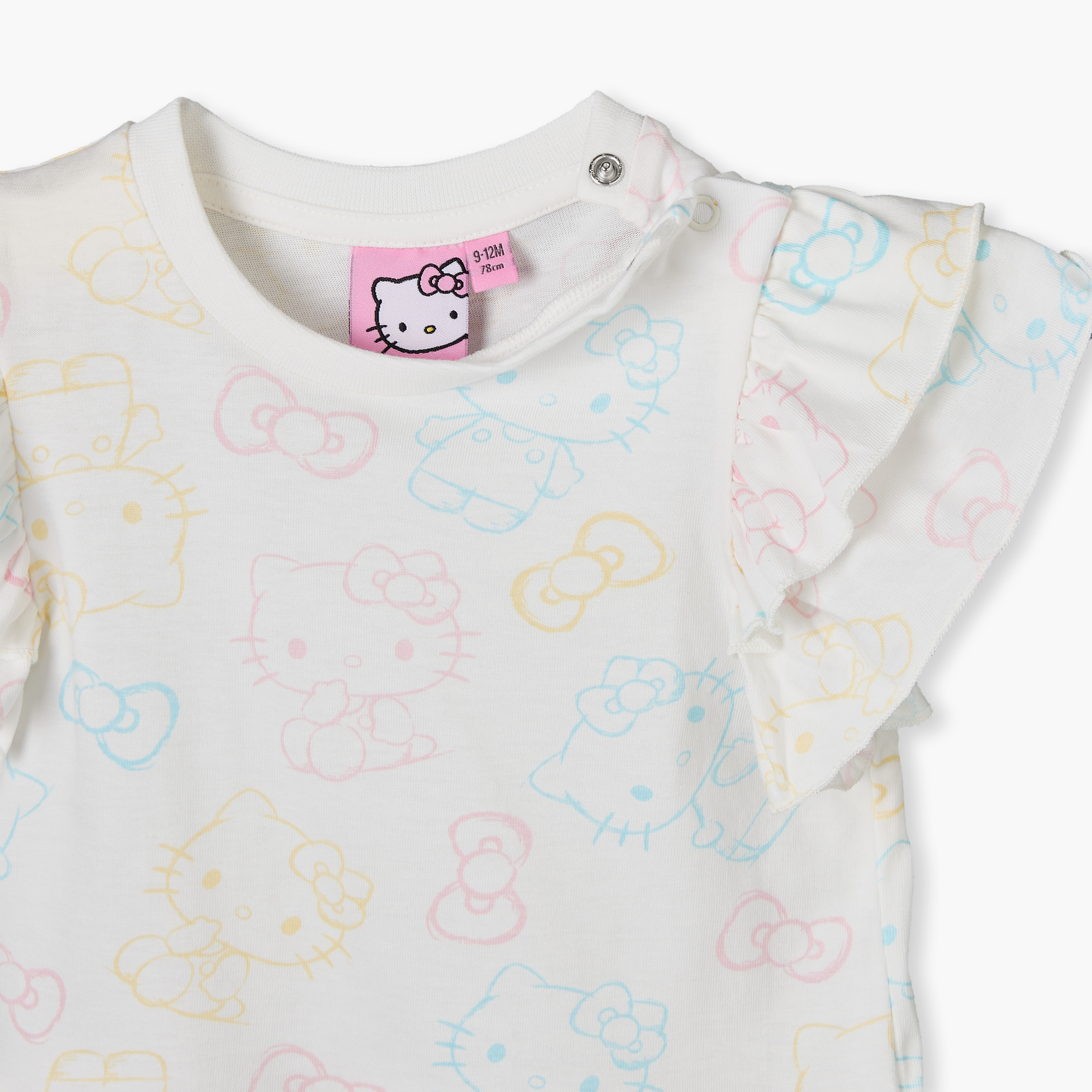 Pack of 2 Sanrio Crew Neck Sleeveless T-shirt with Hello Kitty Print-baby-girls-clothing-tshirts-image-5