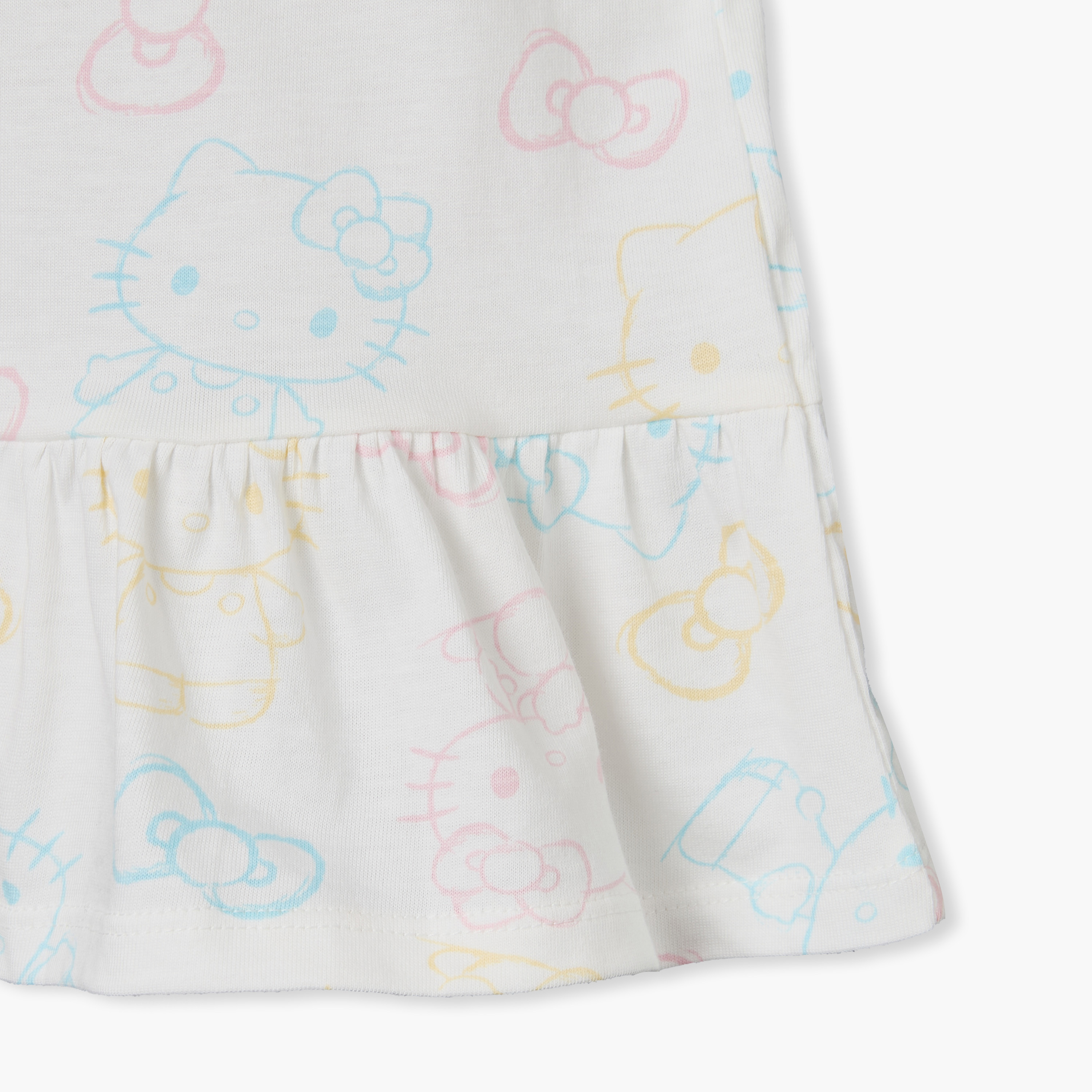 Pack of 2 Sanrio Crew Neck Sleeveless T-shirt with Hello Kitty Print-baby-girls-clothing-tshirts-image-6