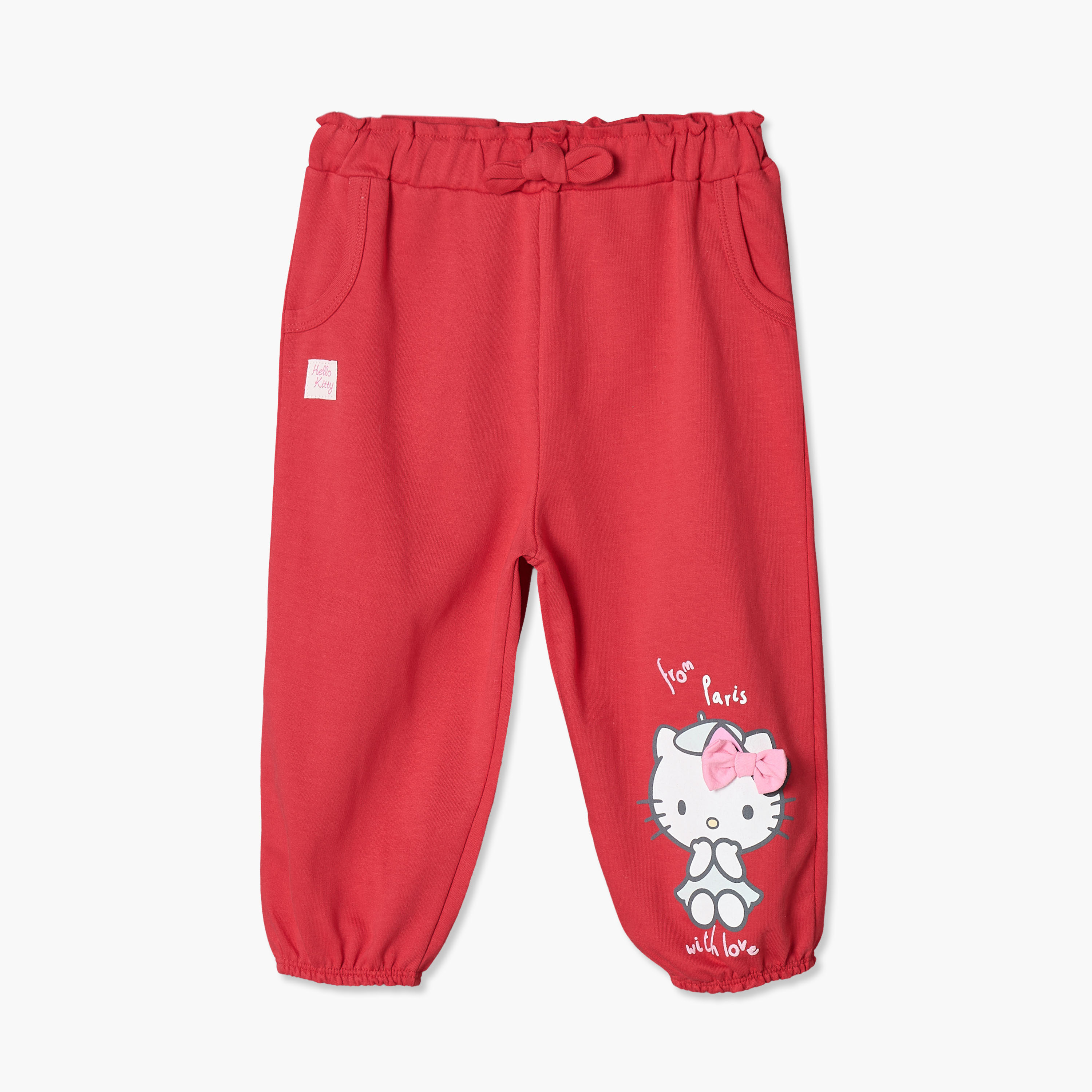 بنطلون رياضي بخصر مطاطي وطبعات هالو كيتي من سانريو-baby-girls-clothing-bottoms-joggersandtrackpants-image-1