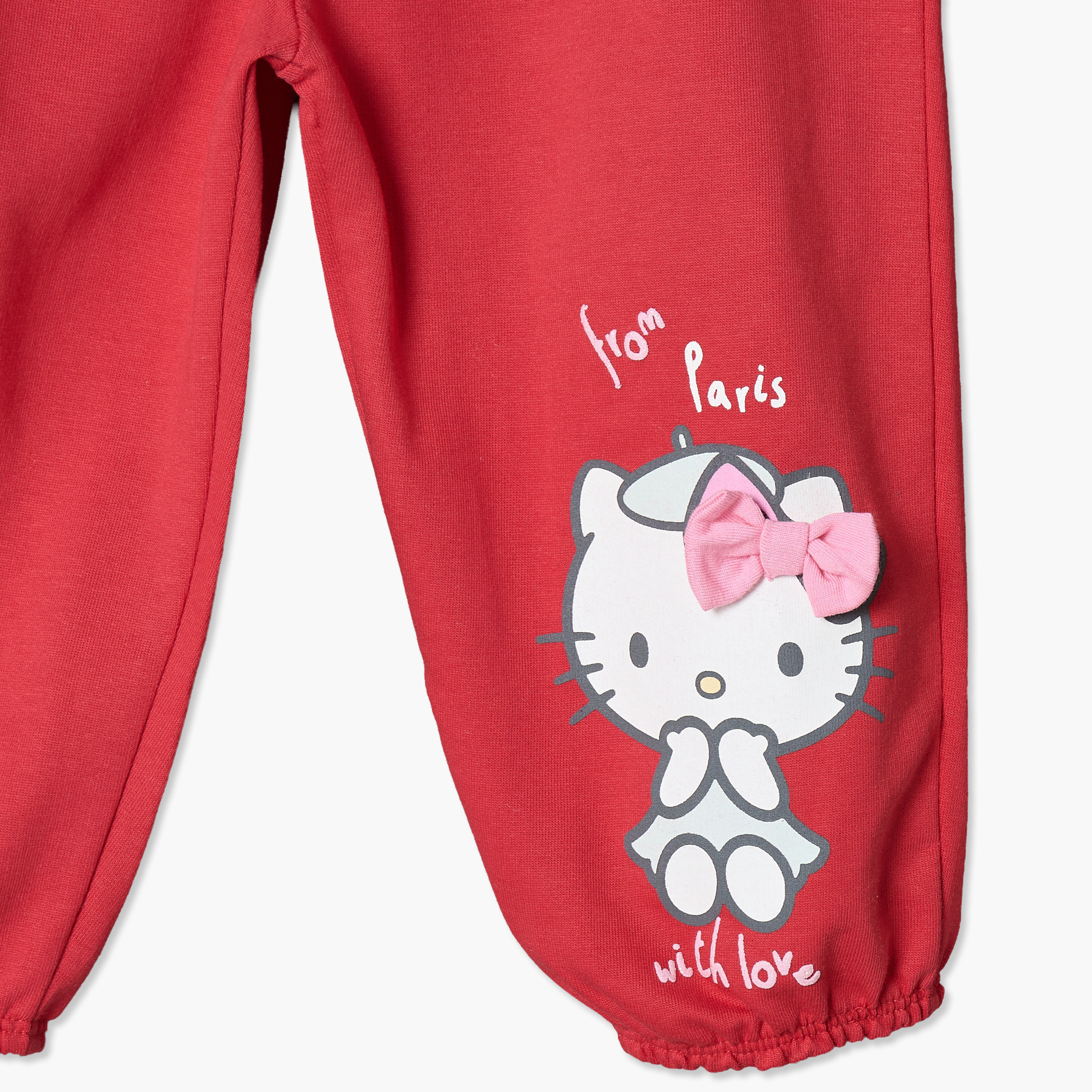 بنطلون رياضي بخصر مطاطي وطبعات هالو كيتي من سانريو-baby-girls-clothing-bottoms-joggersandtrackpants-image-4