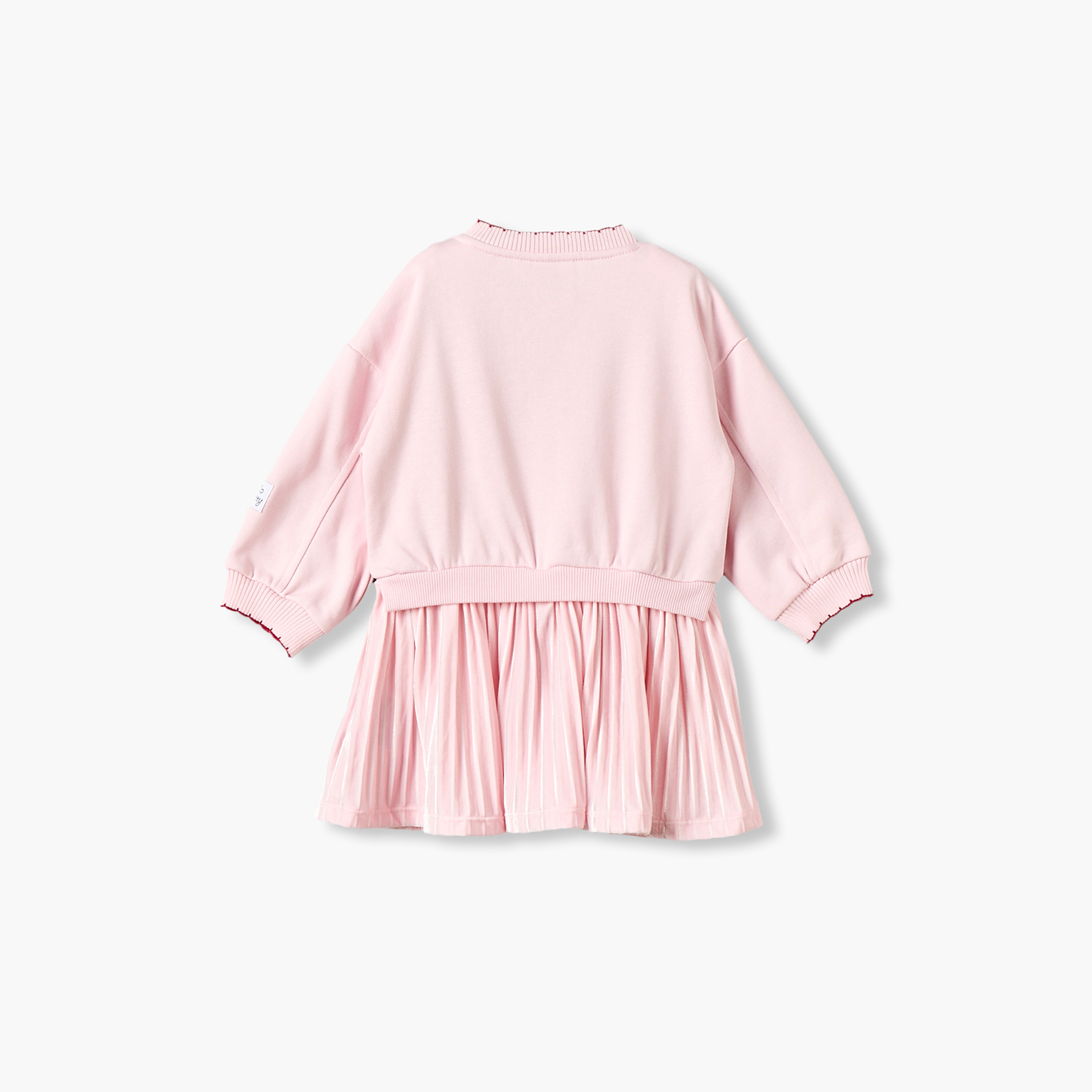Sanrio Round Neck Long Sleeves Knee Length Dress with Hello Kitty Print-baby-girls-clothing-winterwear-dresses-image-2