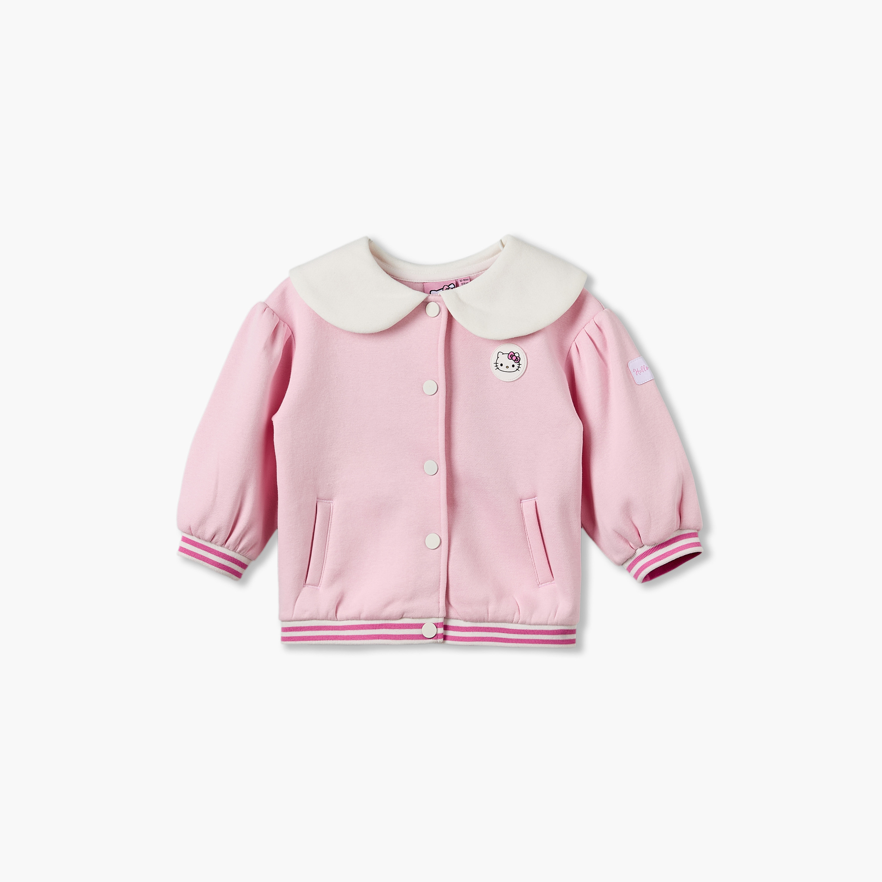 Sanrio Hello Kitty Accent Jacket with Long Sleeves-baby-girls-clothing-winterwear-jacketsandcoats-image-2
