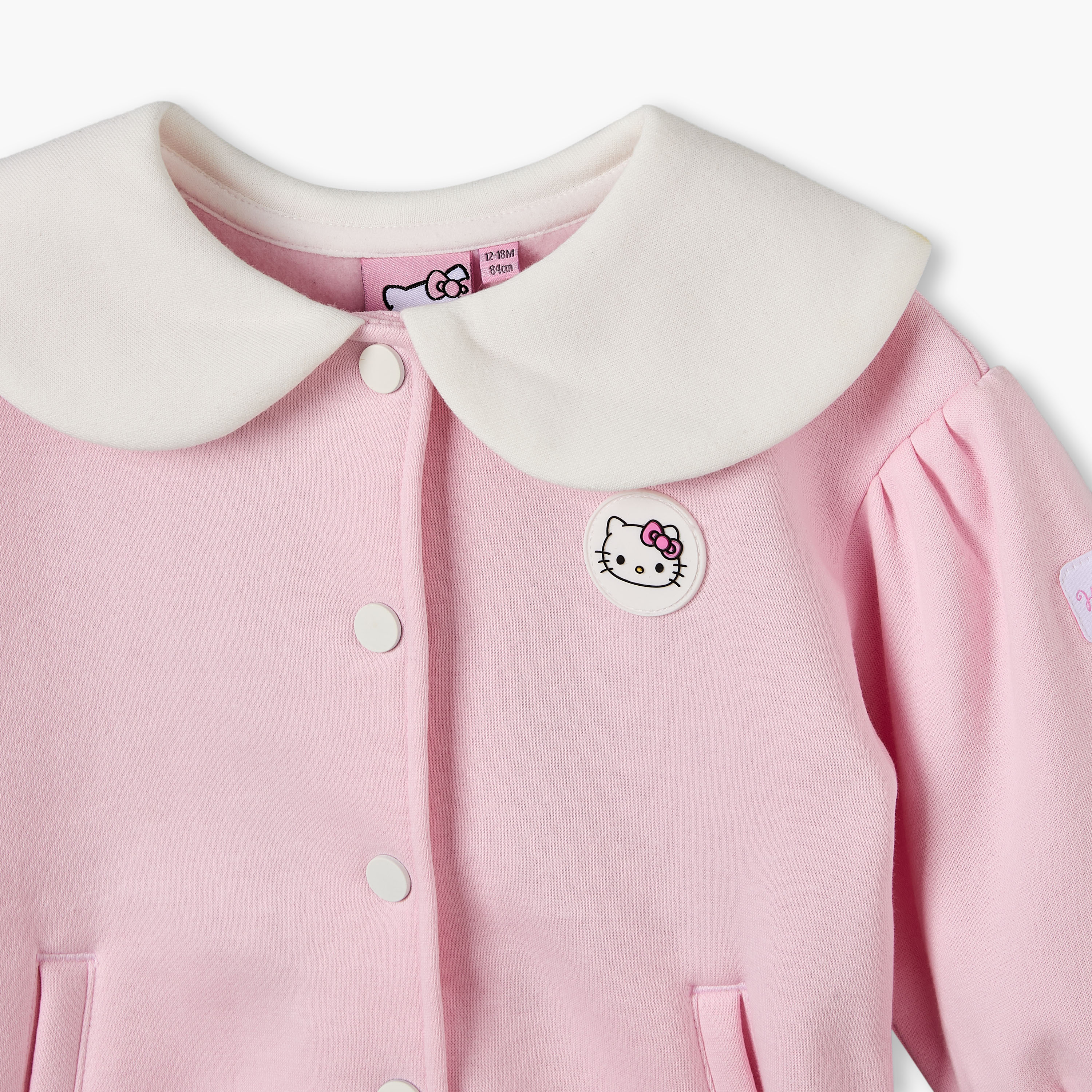 Sanrio Hello Kitty Accent Jacket with Long Sleeves-baby-girls-clothing-winterwear-jacketsandcoats-image-4