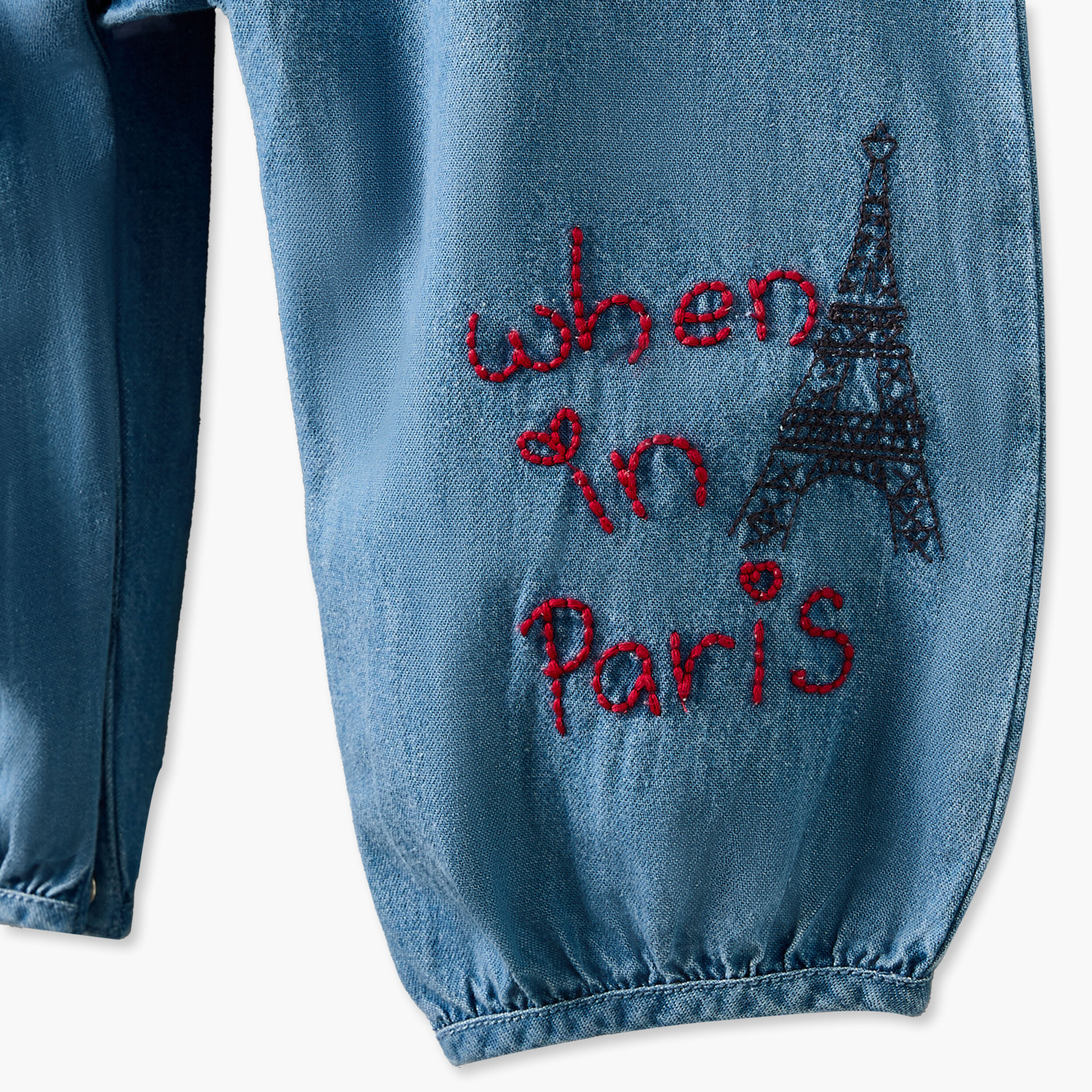 طقم بلوزة بياقة بيتر بان بأكمام طويلة ودنغري بطبعات هالو كيتي من سانريو-baby-girls-clothing-setsandcoords-image-7