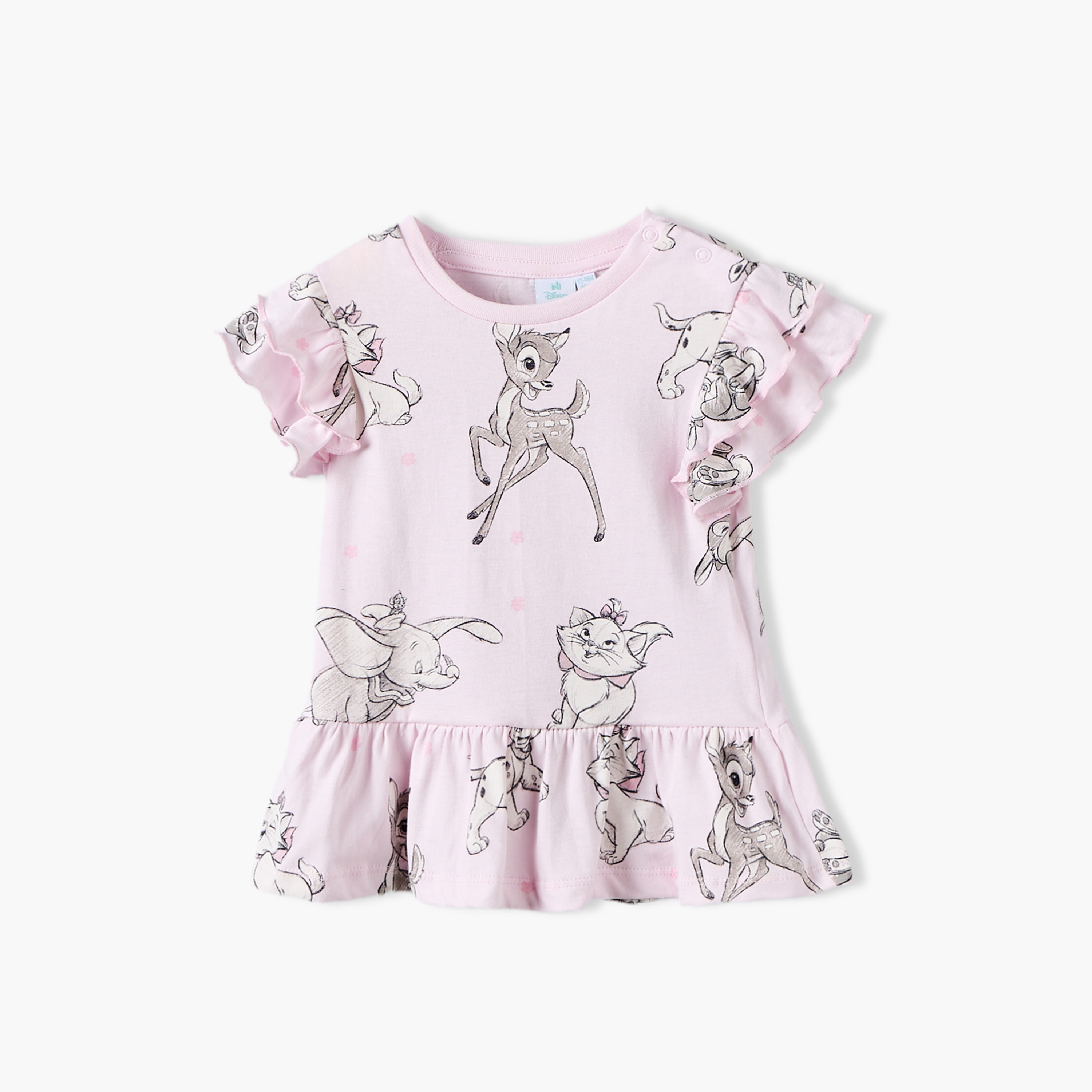 Pack of 2 Disney Crew Neck Sleeveless T-shirt with Marie Print-baby-girls-clothing-tshirts-image-2