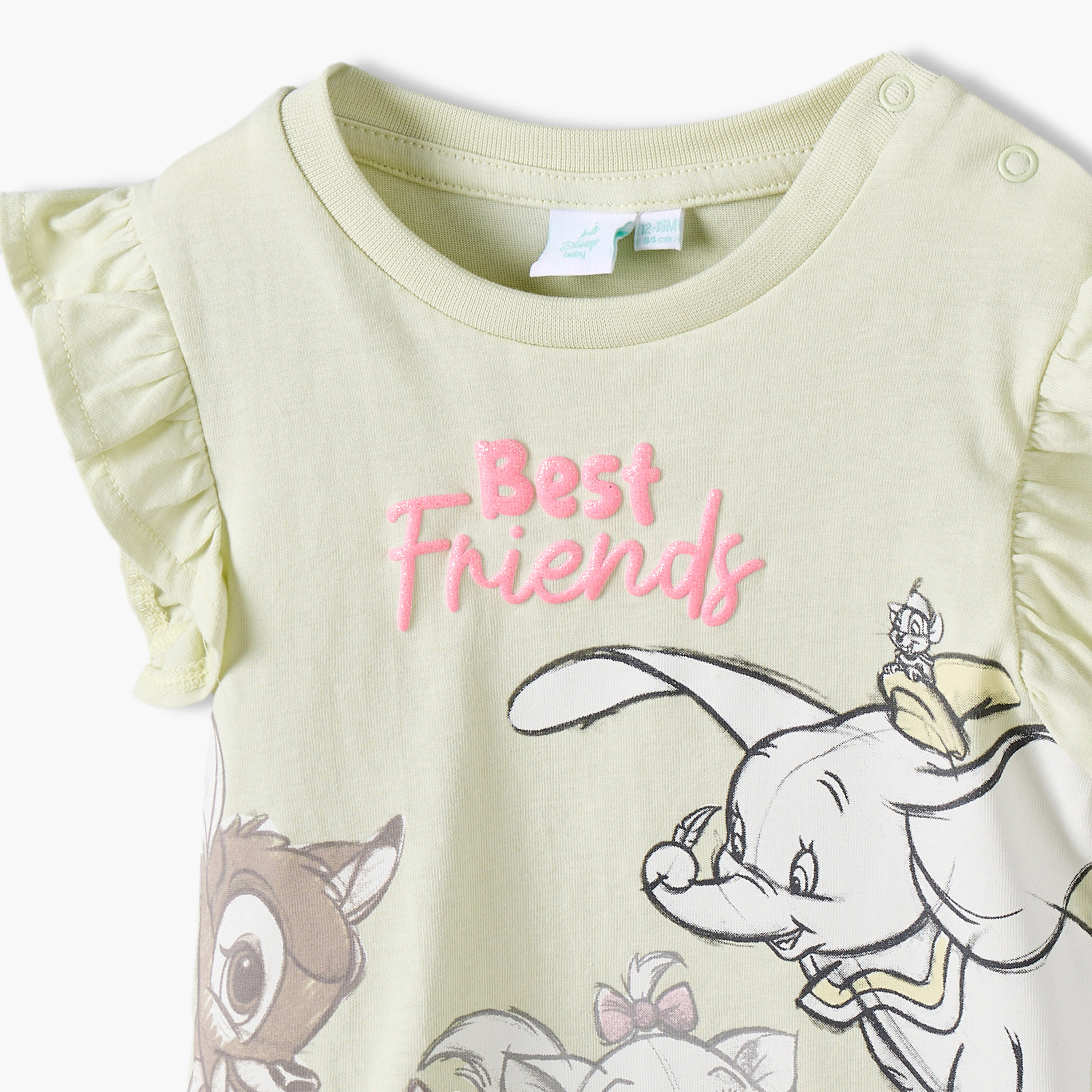 Pack of 2 Disney Crew Neck Sleeveless T-shirt with Marie Print-baby-girls-clothing-tshirts-image-5