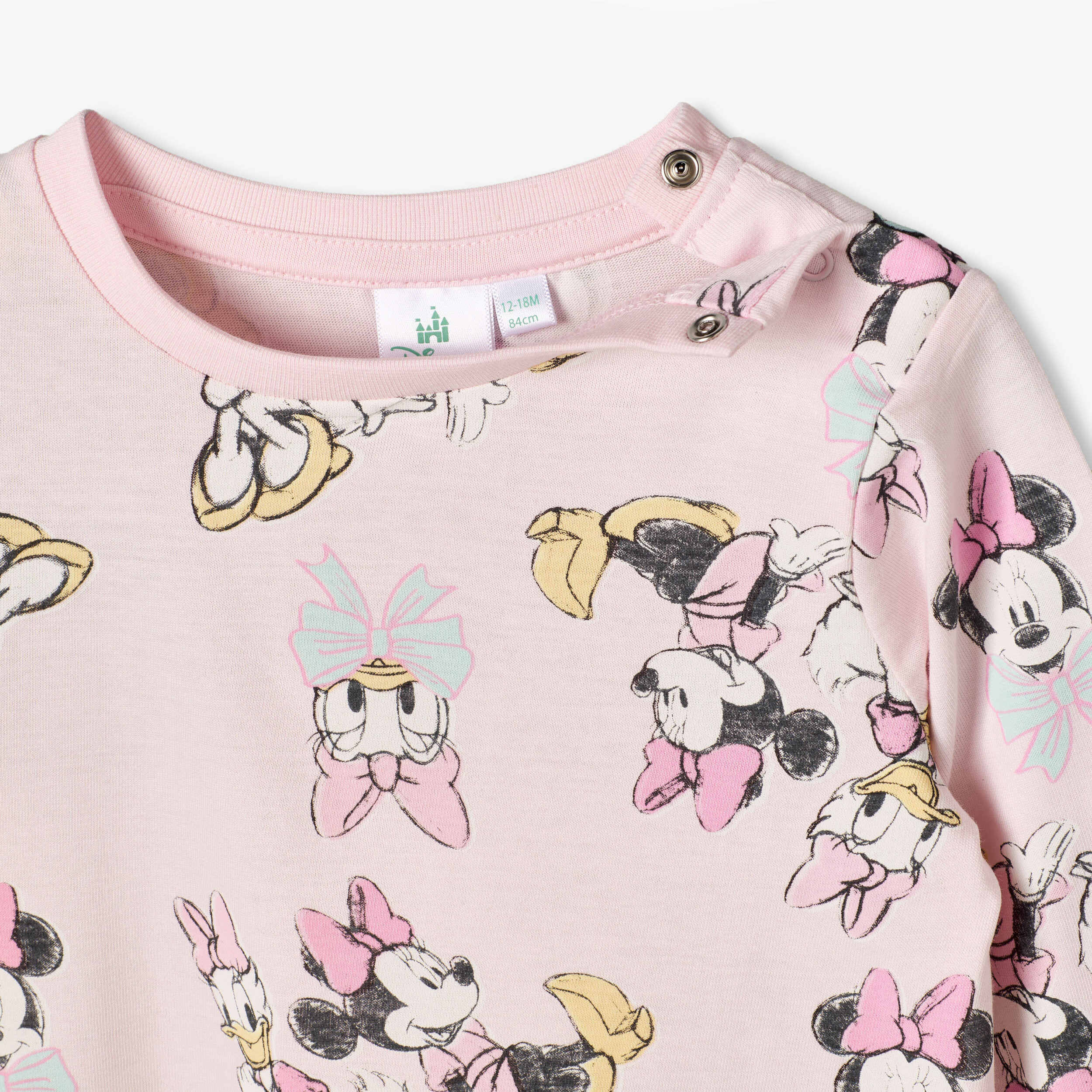 طقم تيشيرتات بياقة مستديرة وأكمام طويلة بطبعة ميني ماوس وديزي من ديزني - قطعتين-baby-girls-clothing-tshirts-image-6