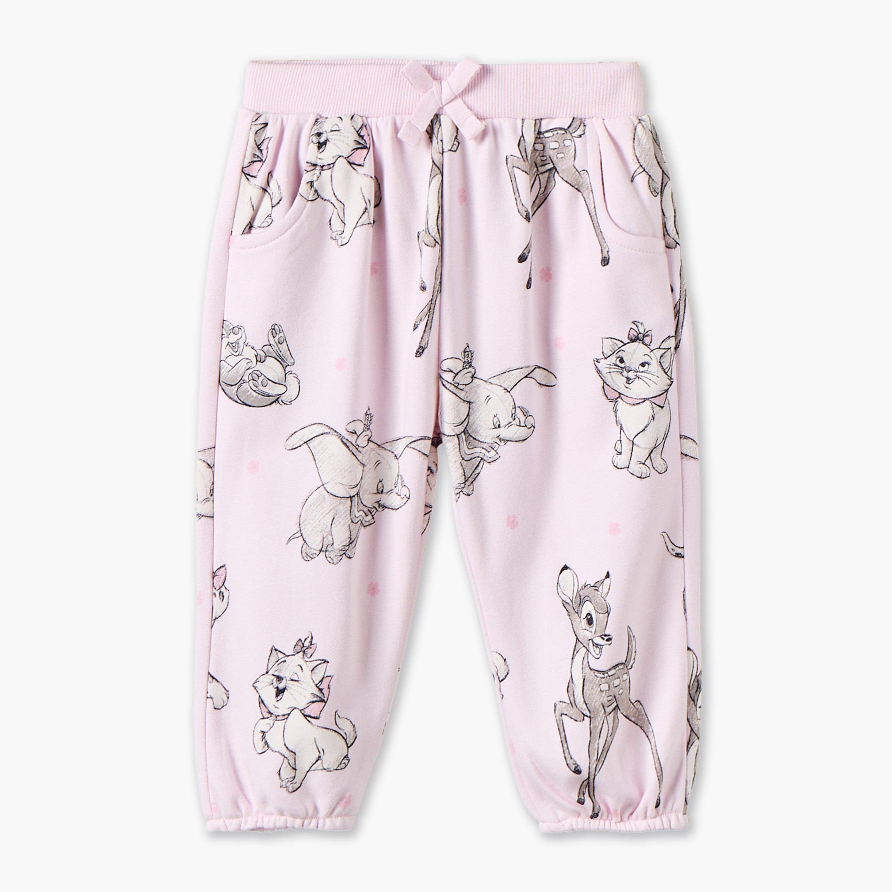 بنطلون رياضي بخصر مطاطي بطبعات شخصيات كرتونية من ديزني  - عبوة من قطعتين-baby-girls-clothing-bottoms-joggersandtrackpants-image-3