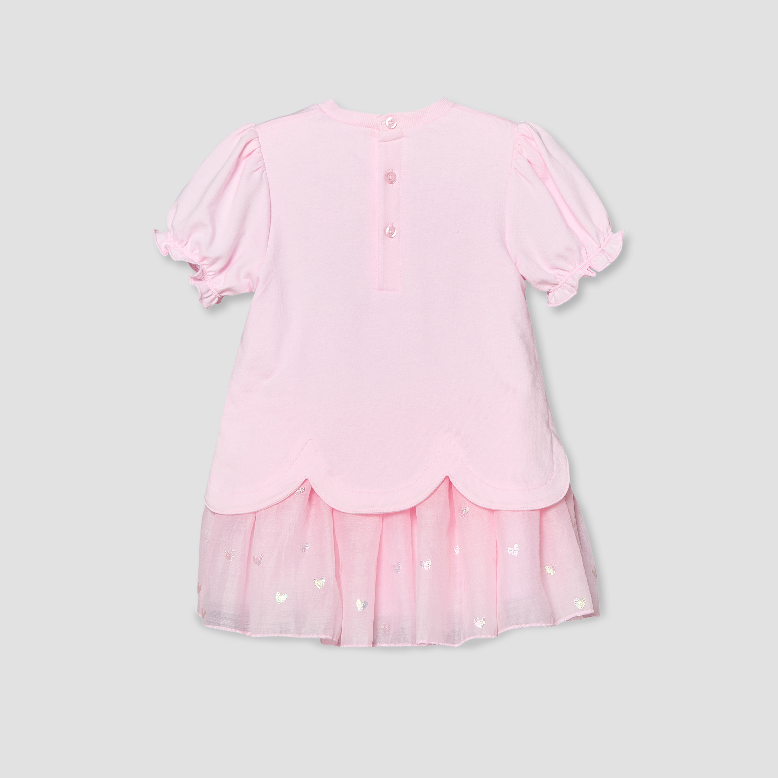 Disney Round Neck Short Sleeves Knee Length A-line Dress with Minnie Mouse Print-baby-girls-clothing-dressesandjumpsuits-image-2
