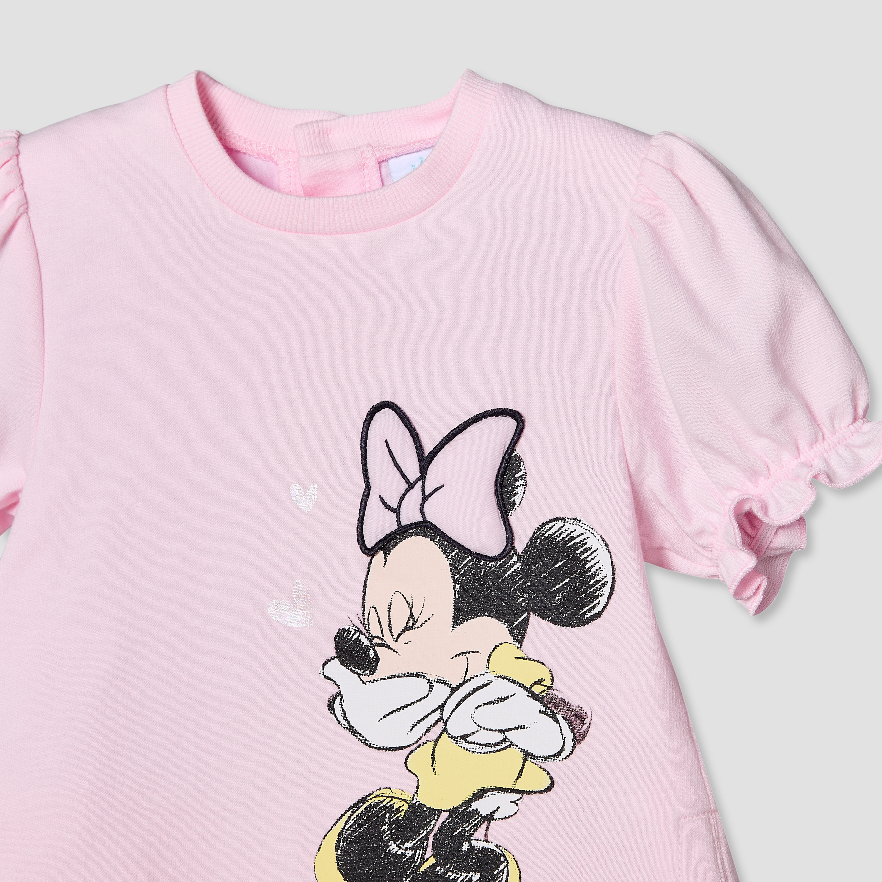Disney Round Neck Short Sleeves Knee Length A-line Dress with Minnie Mouse Print-baby-girls-clothing-dressesandjumpsuits-image-3
