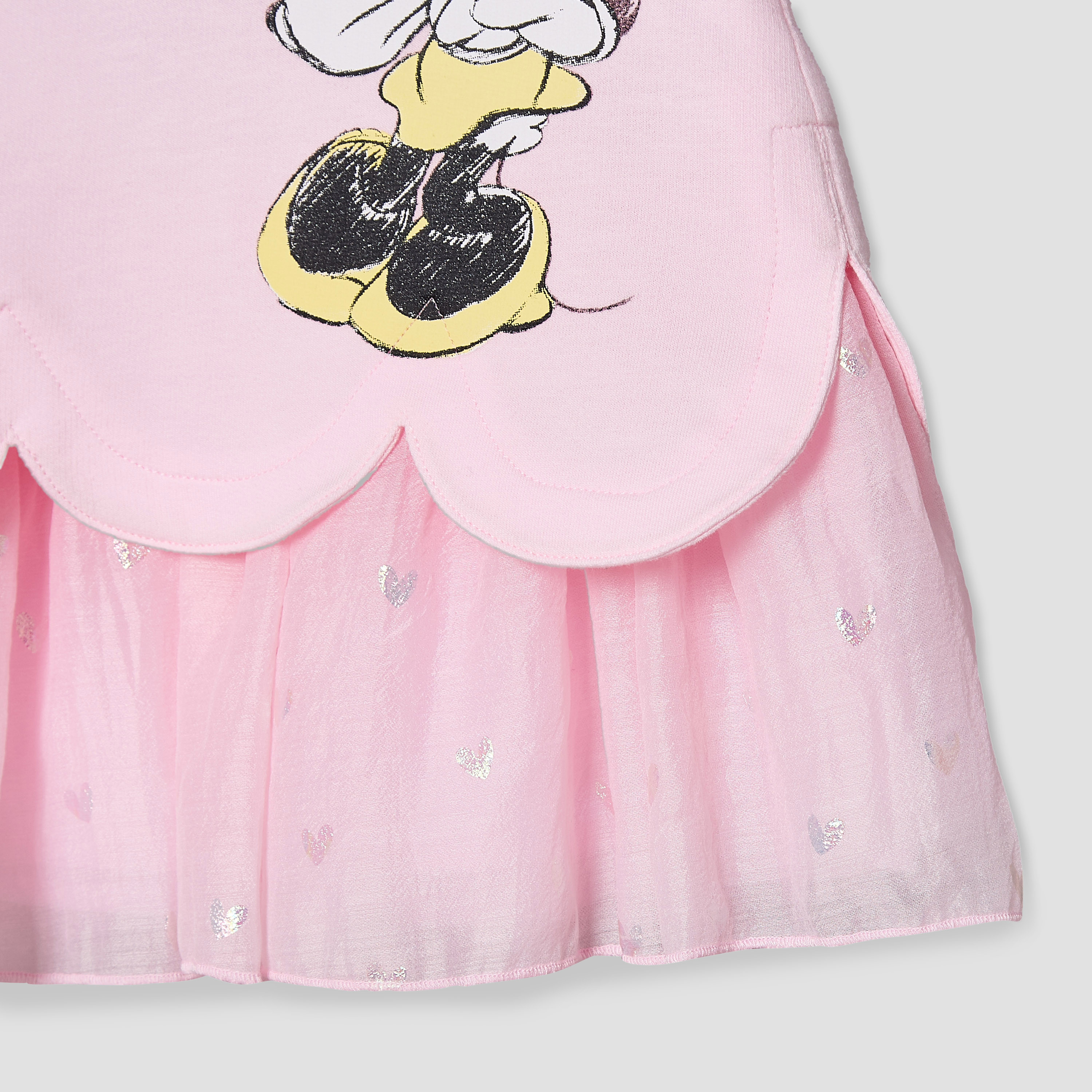 Disney Round Neck Short Sleeves Knee Length A-line Dress with Minnie Mouse Print-baby-girls-clothing-dressesandjumpsuits-image-4