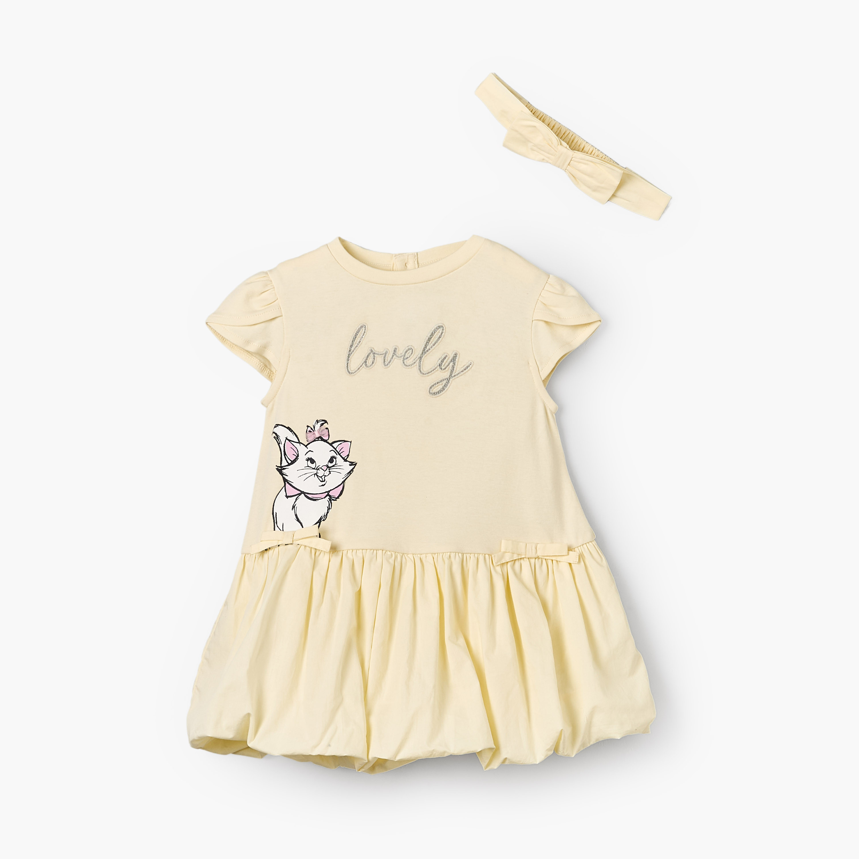 فستان طول الركبة بياقة مستديرة وأكمام قصيرة وطبعات ماري من ديزني-baby-girls-clothing-dressesandjumpsuits-image-2